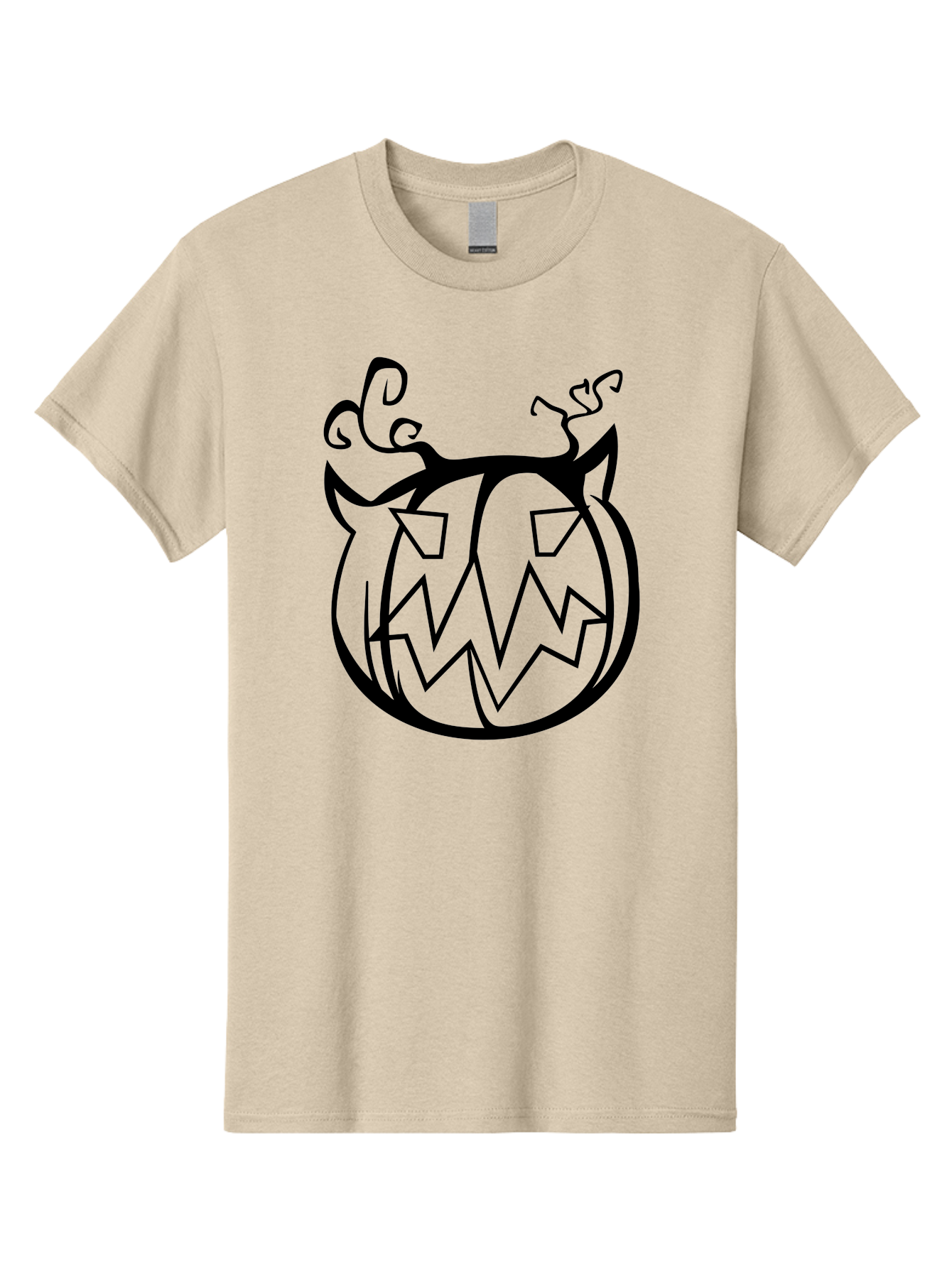 Jack-O-Lantern-1 Men'S Graphic Tee, 100% Cotton, Comfortable Casual Summer Wear, Machine Washable, Halloween Pumpkin, Jack O Lantern, Spooky Face, Cartoon Illustration, Creepy Eyes, Fall Season, Autumn Decor, Festive Design, Black Outline Aab228