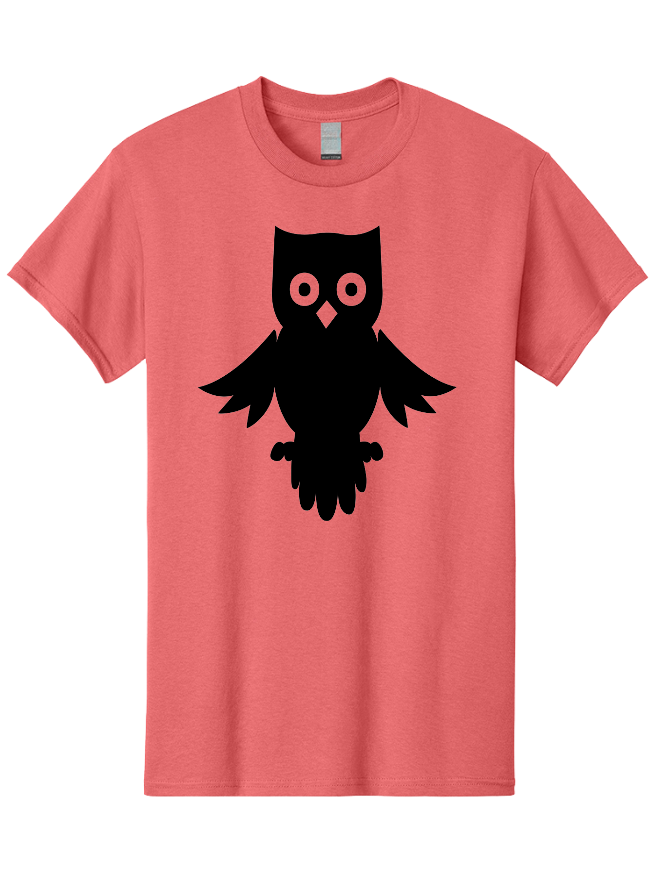 Owl-Silhouette Men'S Graphic Tee, 100% Cotton, Comfortable Casual Summer Wear, Machine Washable, Owl Silhouette, Black Owl, Green Eyes, Diamond Beak, Wingspan, Nocturnal Bird, Wise Animal, Cartoon Style, Simple Design, Owl Art Aab231