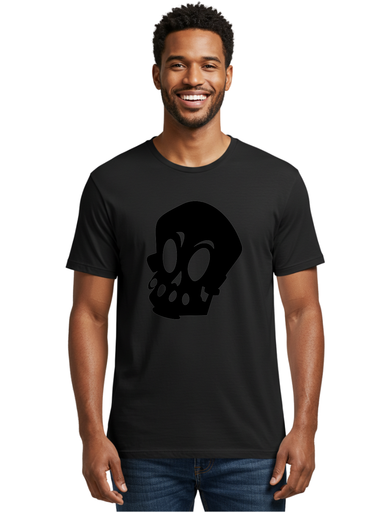 Skull Men'S Graphic Tee, 100% Cotton, Comfortable Casual Summer Wear, Machine Washable, Human Skull, Death Symbol, Gothic Icon, Spooky Emblem, Dark Imagery, Skull Illustration, Goth Culture, Halloween Symbol, Skull Art Aab233
