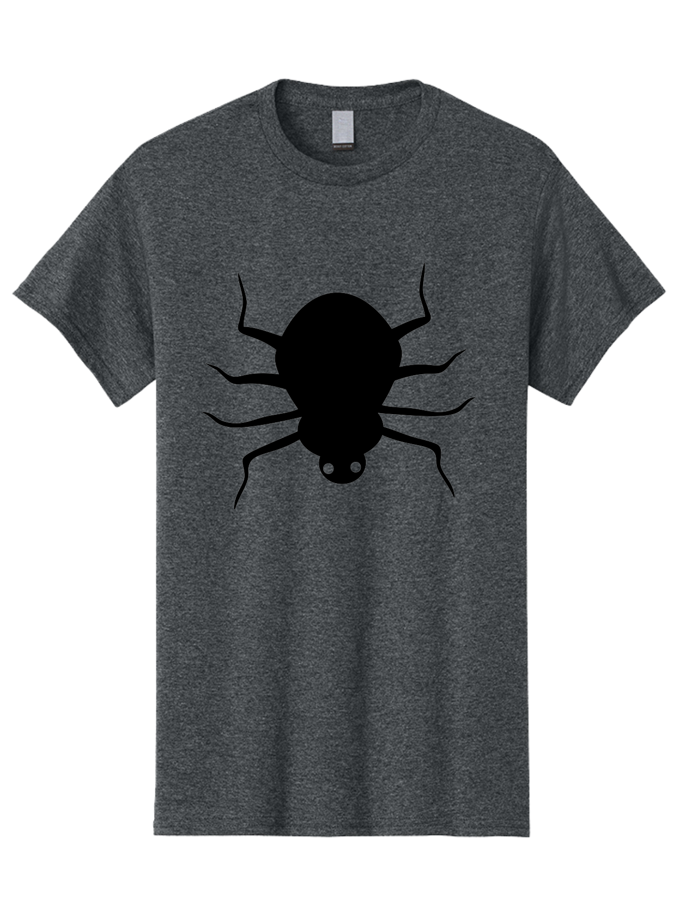 Spider-Silhouette Men'S Graphic Tee, 100% Cotton, Comfortable Casual Summer Wear, Machine Washable, Black Spider Silhouette, Spider Icon, Arachnid Symbol, Creepy Crawlers, Eight-Legged Creature, Menacing Silhouette, Simple Design, Aab234