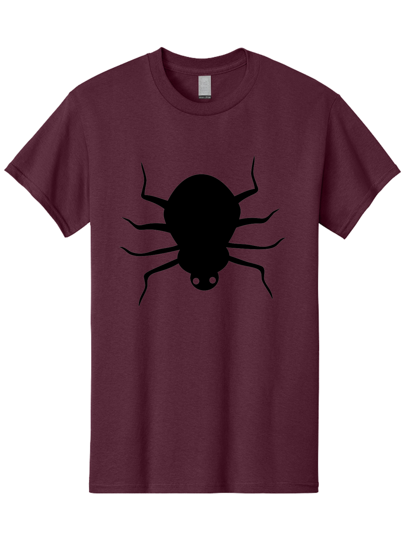 Spider-Silhouette Men'S Graphic Tee, 100% Cotton, Comfortable Casual Summer Wear, Machine Washable, Black Spider Silhouette, Spider Icon, Arachnid Symbol, Creepy Crawlers, Eight-Legged Creature, Menacing Silhouette, Simple Design, Aab234