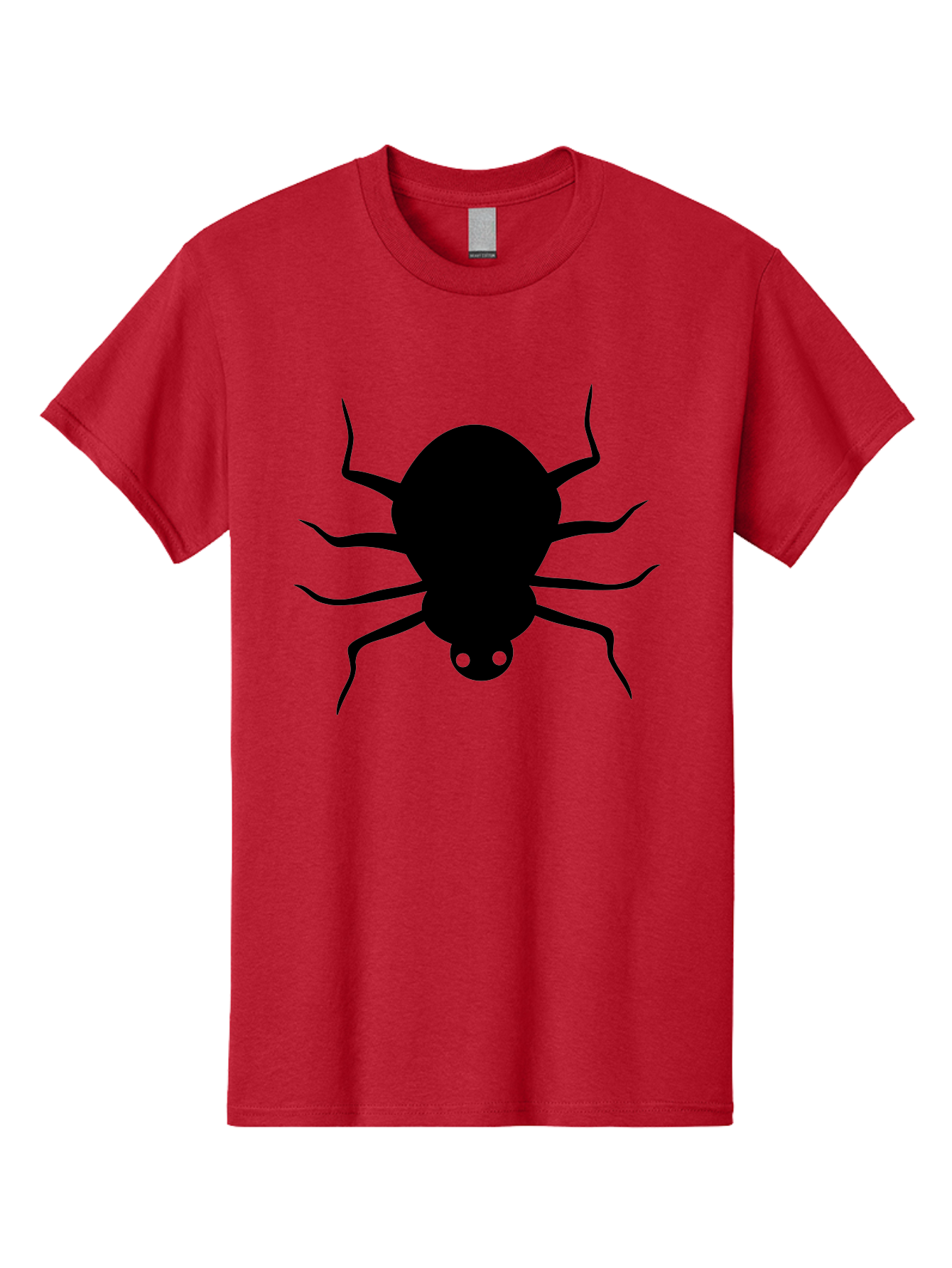 Spider-Silhouette Men'S Graphic Tee, 100% Cotton, Comfortable Casual Summer Wear, Machine Washable, Black Spider Silhouette, Spider Icon, Arachnid Symbol, Creepy Crawlers, Eight-Legged Creature, Menacing Silhouette, Simple Design, Aab234