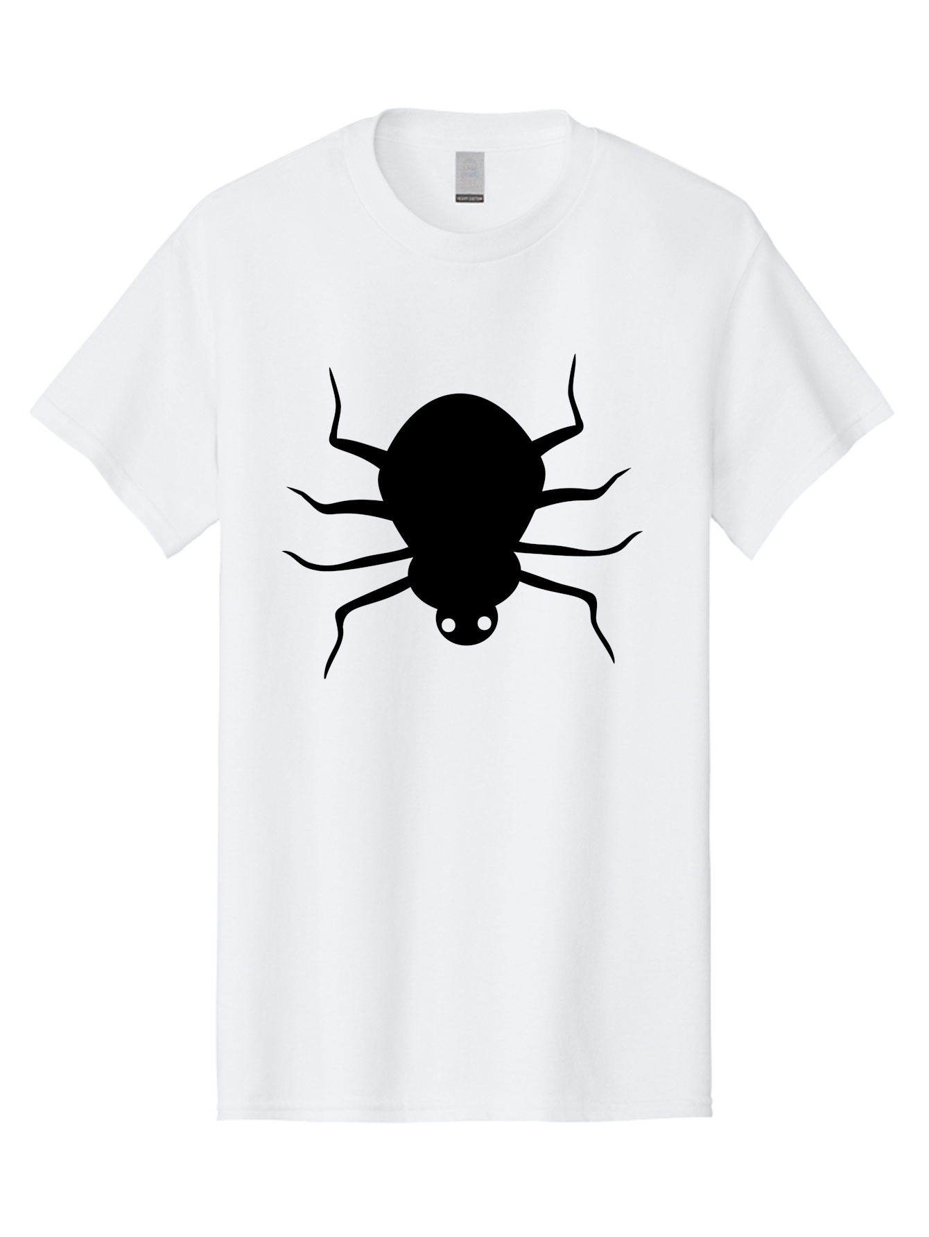 Spider-Silhouette Men'S Graphic Tee, 100% Cotton, Comfortable Casual Summer Wear, Machine Washable, Black Spider Silhouette, Spider Icon, Arachnid Symbol, Creepy Crawlers, Eight-Legged Creature, Menacing Silhouette, Simple Design, Aab234
