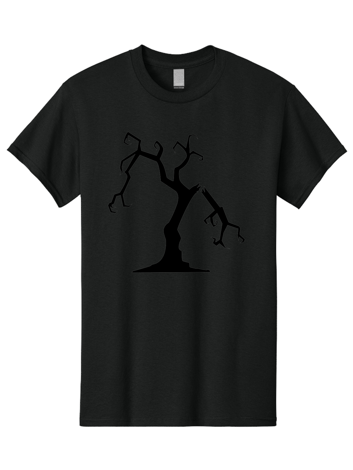 Twisted-Tree Men'S Graphic Tee, 100% Cotton, Comfortable Casual Summer Wear, Machine Washable, Dead Tree, Bare Branches, Twisted Limbs, Spooky Atmosphere, Dark Silhouette, Halloween Theme, Eerie Landscape, Gothic Aesthetic, Mysterious Forest, Aab237