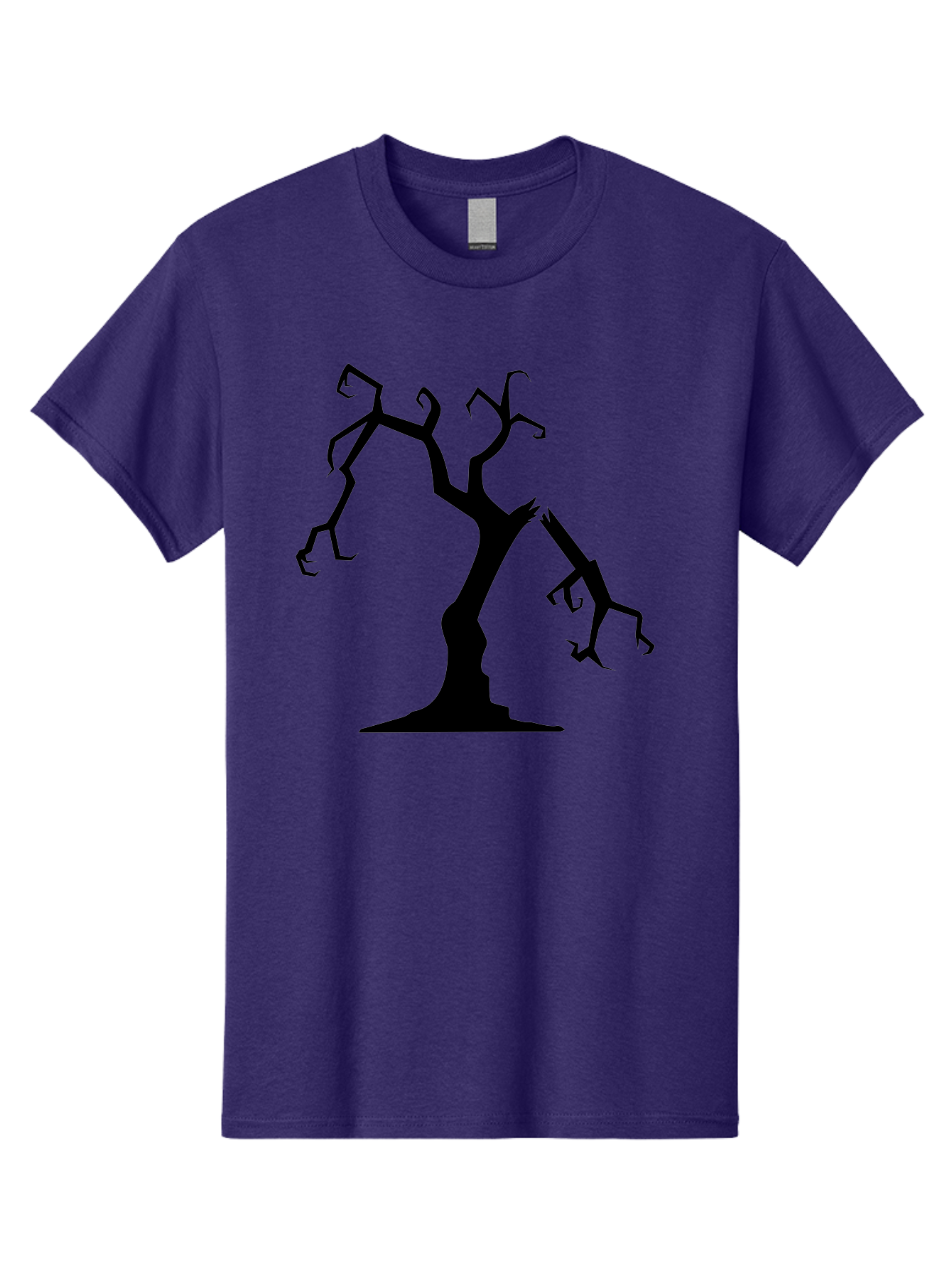 Twisted-Tree Men'S Graphic Tee, 100% Cotton, Comfortable Casual Summer Wear, Machine Washable, Dead Tree, Bare Branches, Twisted Limbs, Spooky Atmosphere, Dark Silhouette, Halloween Theme, Eerie Landscape, Gothic Aesthetic, Mysterious Forest, Aab237