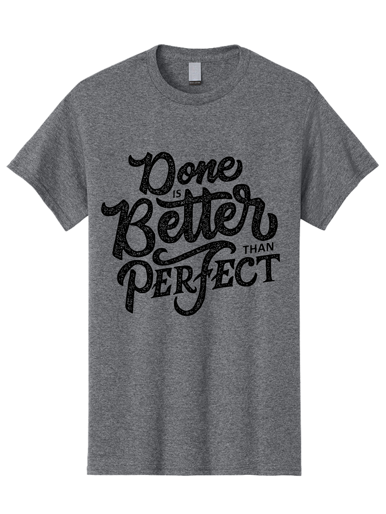 Done-Is-Better-Than-Perfect-1 Men'S Graphic Tee, 100% Cotton, Comfortable Casual Summer Wear, Machine Washable, Motivational Quote, Productivity, Task Completion, Perfectionism, Done Is Better, Self-Improvement, Productivity Tips, Aab245