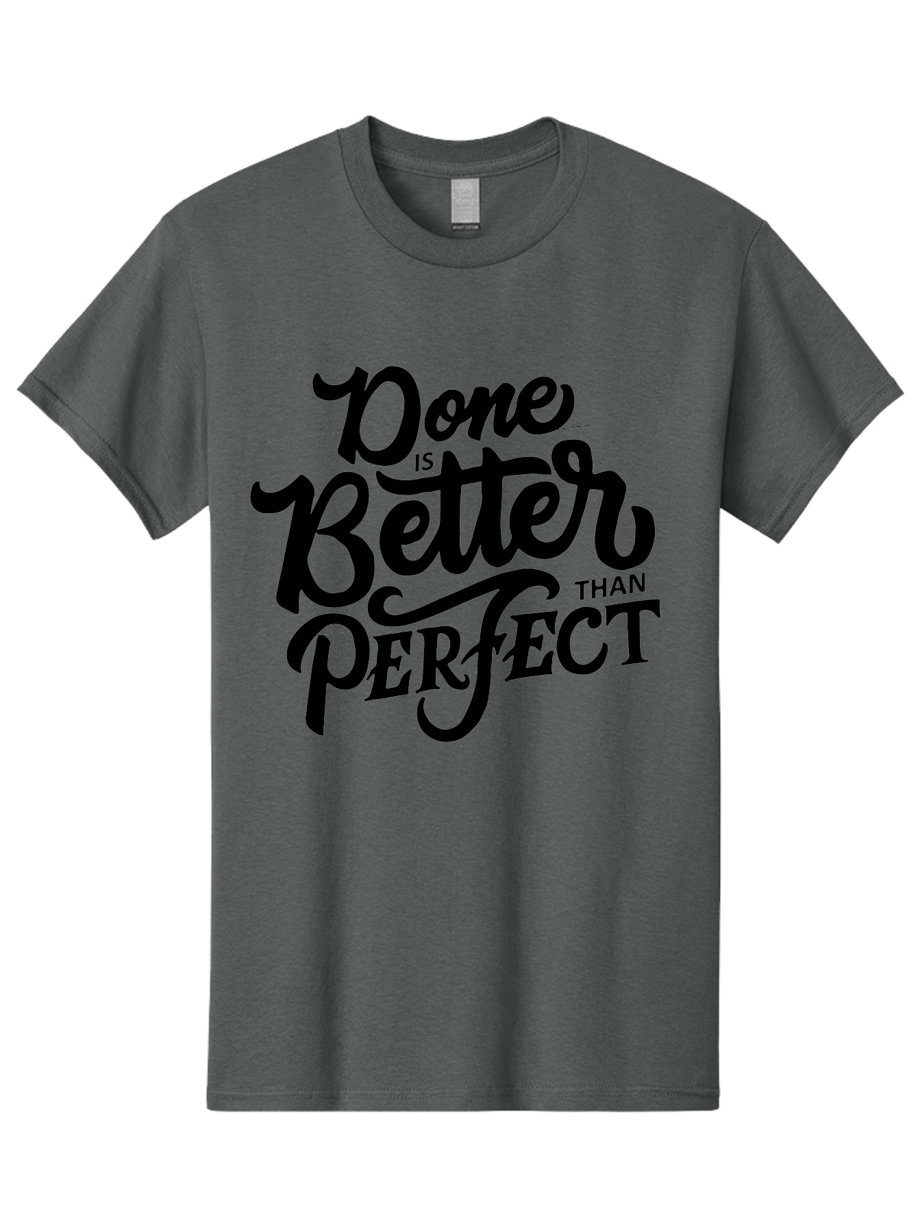 Done-Is-Better-Than-Perfect Men'S Graphic Tee, 100% Cotton, Comfortable Casual Summer Wear, Machine Washable, Motivational Quote, Productivity, Success, Inspiration, Done Is Better Than Perfect, Business, Creativity, Productivity Tips, Aab246