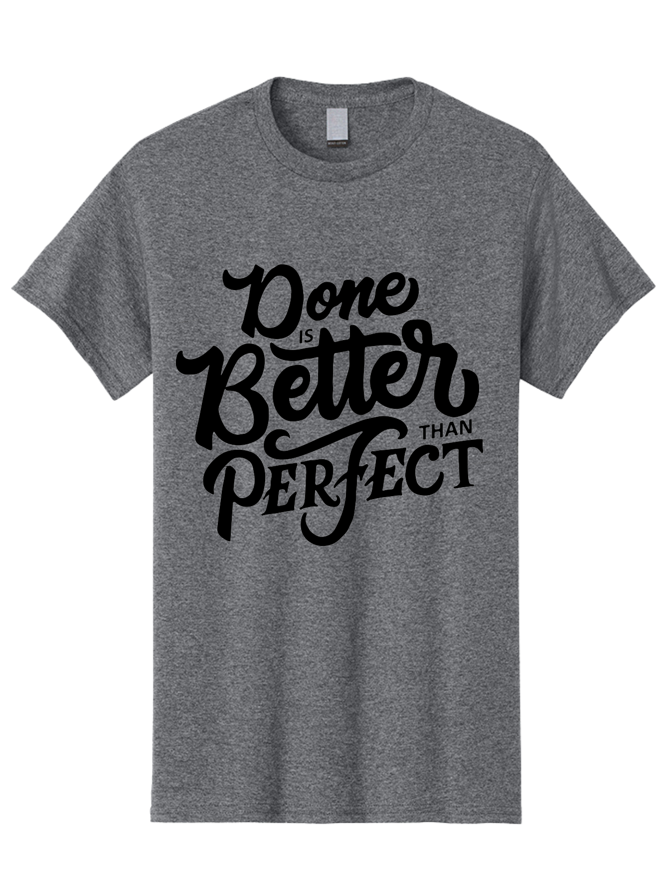 Done-Is-Better-Than-Perfect Men'S Graphic Tee, 100% Cotton, Comfortable Casual Summer Wear, Machine Washable, Motivational Quote, Productivity, Success, Inspiration, Done Is Better Than Perfect, Business, Creativity, Productivity Tips, Aab246
