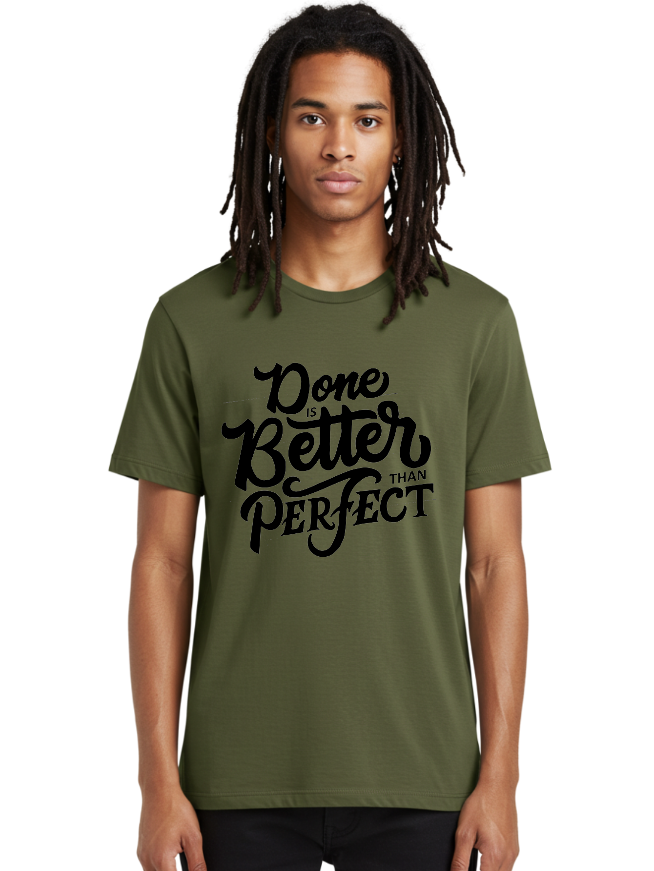 Done-Is-Better-Than-Perfect Men'S Graphic Tee, 100% Cotton, Comfortable Casual Summer Wear, Machine Washable, Motivational Quote, Productivity, Success, Inspiration, Done Is Better Than Perfect, Business, Creativity, Productivity Tips, Aab246