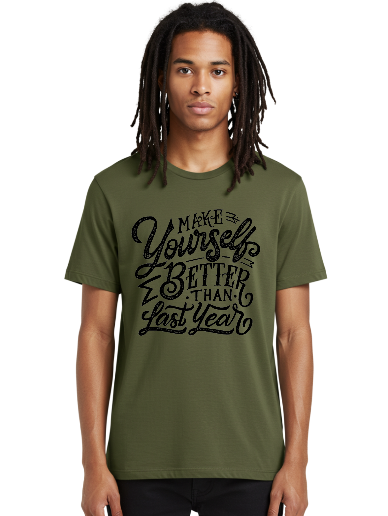 Make-Yourself-Better-1 Men'S Graphic Tee, 100% Cotton, Comfortable Casual Summer Wear, Machine Washable, Motivational Quote, Self-Improvement, Inspirational Words, Personal Growth, Positive Affirmation, New Year Resolution Aab251