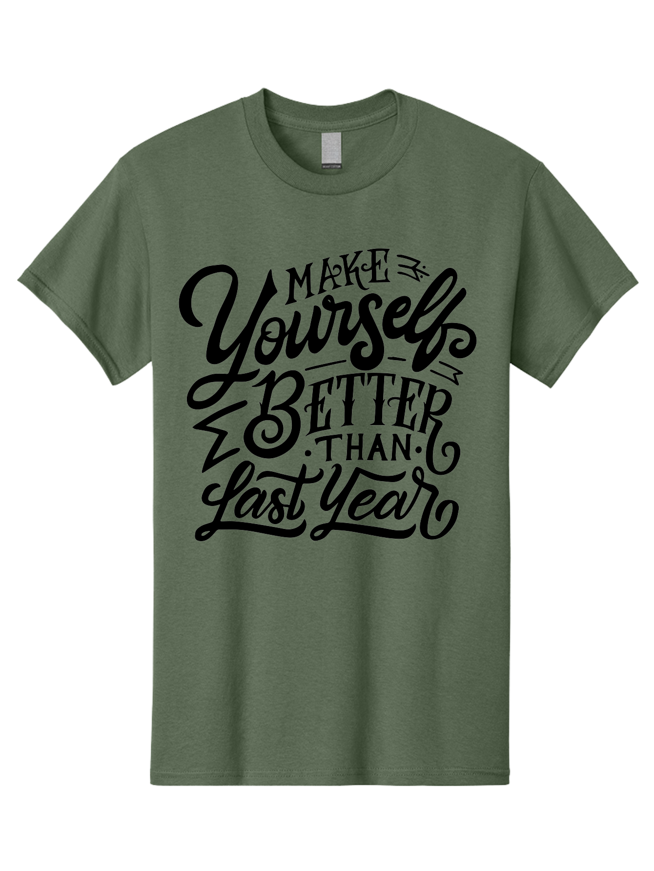 Make-Yourself-Better Men'S Graphic Tee, 100% Cotton, Comfortable Casual Summer Wear, Machine Washable, Inspirational Quote, Motivational Phrase, Self-Improvement, Personal Growth, New Year Resolution, Goal Setting, Motivation, Success, Aab252