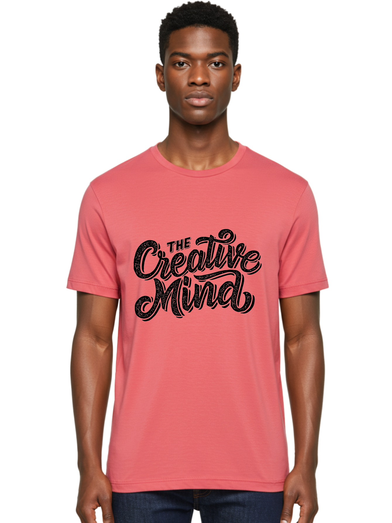 The-Creative-Mind Men'S Graphic Tee, 100% Cotton, Comfortable Casual Summer Wear, Machine Washable, Creative Thinking, Artistic Expression, Imagination, Inspiration, Motivational Quote, Artistic Typography, Creative Design Aab254