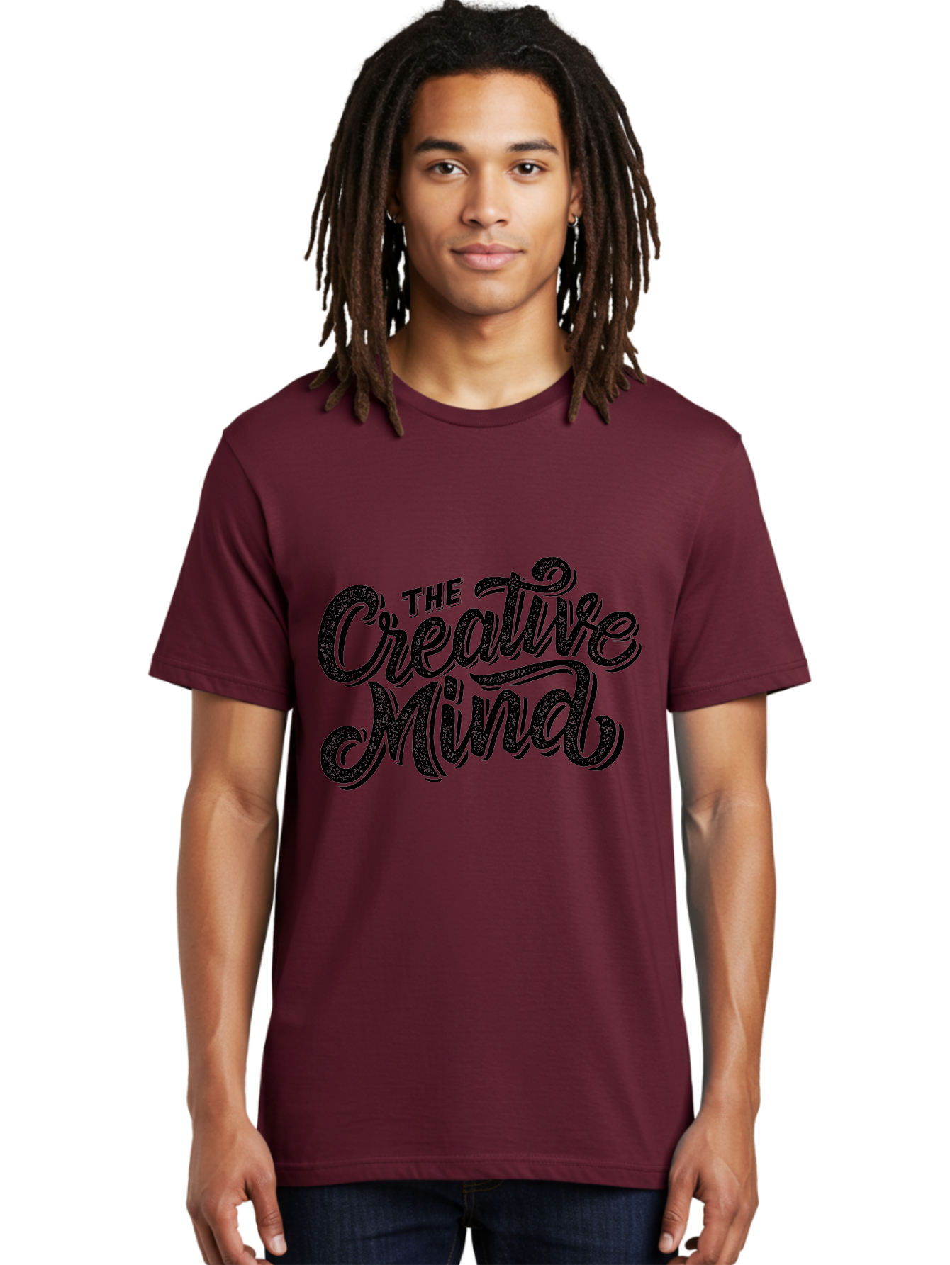 The-Creative-Mind Men'S Graphic Tee, 100% Cotton, Comfortable Casual Summer Wear, Machine Washable, Creative Thinking, Artistic Expression, Imagination, Inspiration, Motivational Quote, Artistic Typography, Creative Design Aab254