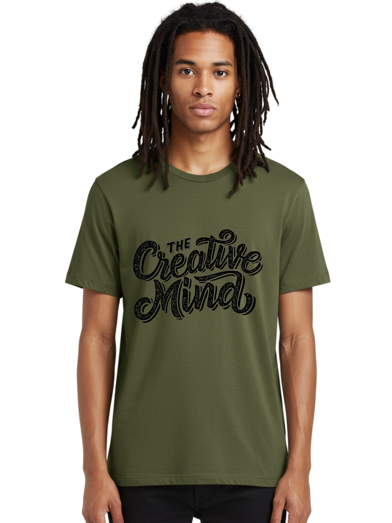 The-Creative-Mind Men'S Graphic Tee, 100% Cotton, Comfortable Casual Summer Wear, Machine Washable, Creative Thinking, Artistic Expression, Imagination, Inspiration, Motivational Quote, Artistic Typography, Creative Design Aab254
