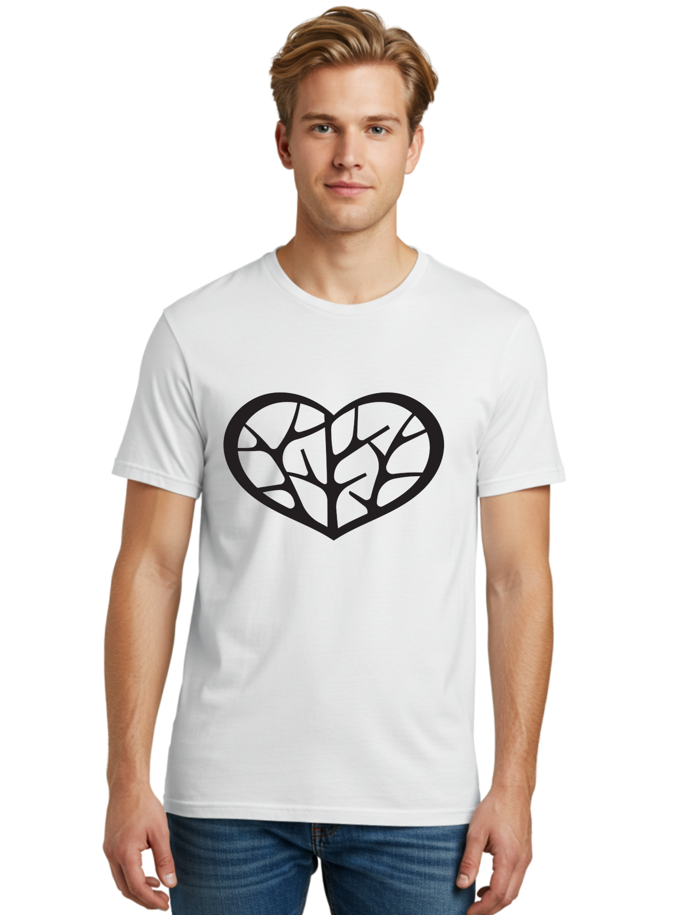 Brain-Heart Men'S Graphic Tee, 100% Cotton, Comfortable Casual Summer Wear, Machine Washable, Brain And Heart, Love And Intelligence, Harmony, Unity, Creativity, Brain-Heart Connection, Heart-Brain Balance, Emotional Intelligence Aab258