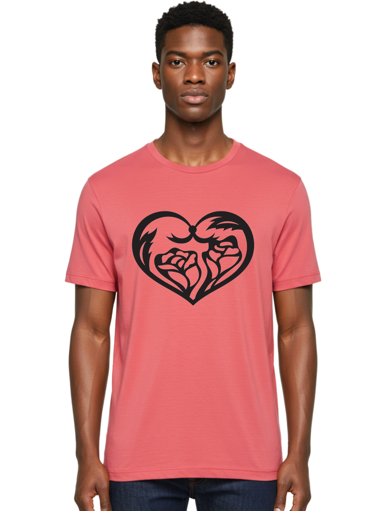 Clenched-Fists-Heart Men'S Graphic Tee, 100% Cotton, Comfortable Casual Summer Wear, Machine Washable, Clenched Fists, Heart Symbol, Strength, Power Symbol, Boxing Gloves, Aggression, Boxing Inspiration, Heart Art, Fist Bump Symbol, Aab260