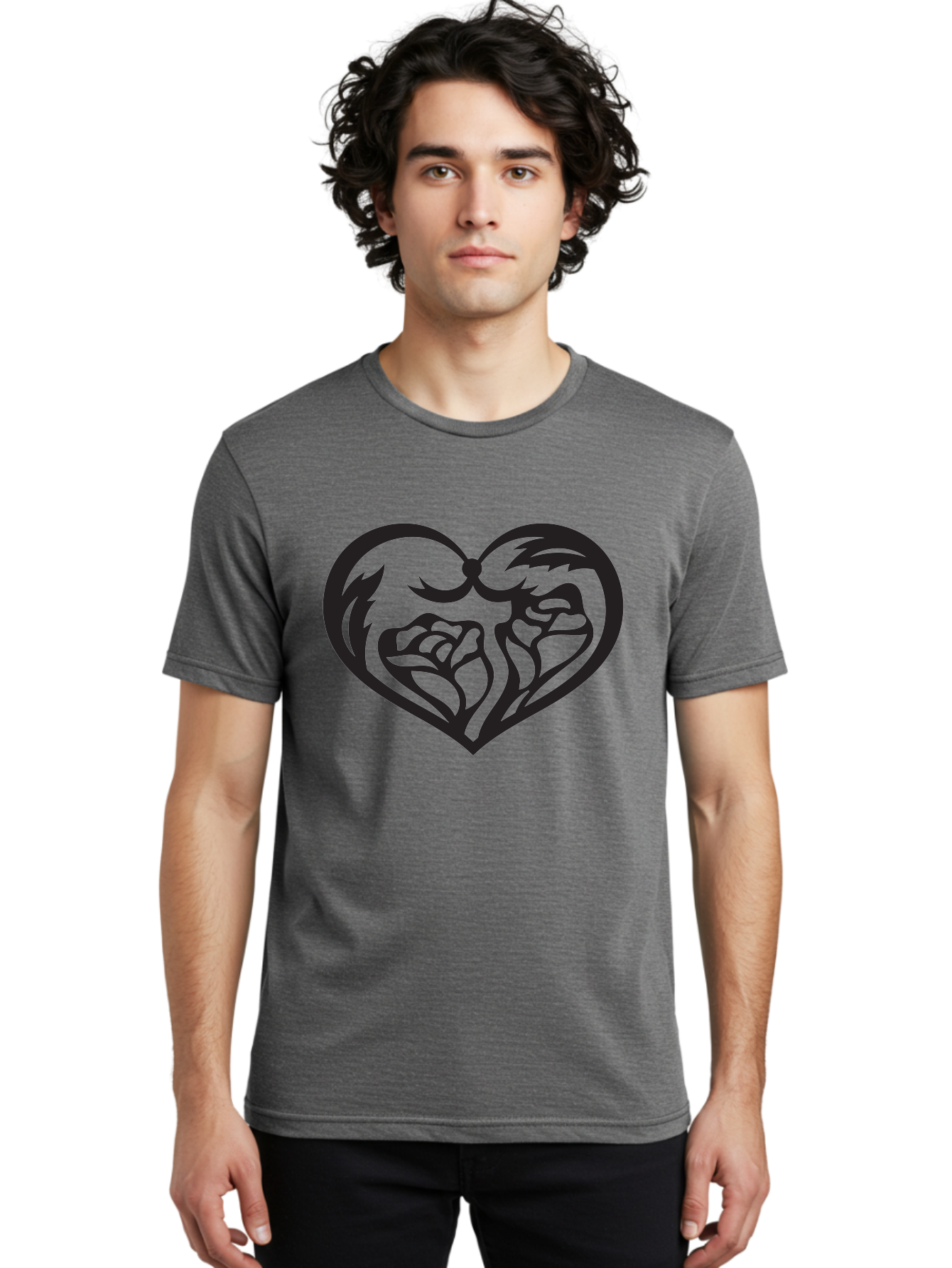 Clenched-Fists-Heart Men'S Graphic Tee, 100% Cotton, Comfortable Casual Summer Wear, Machine Washable, Clenched Fists, Heart Symbol, Strength, Power Symbol, Boxing Gloves, Aggression, Boxing Inspiration, Heart Art, Fist Bump Symbol, Aab260