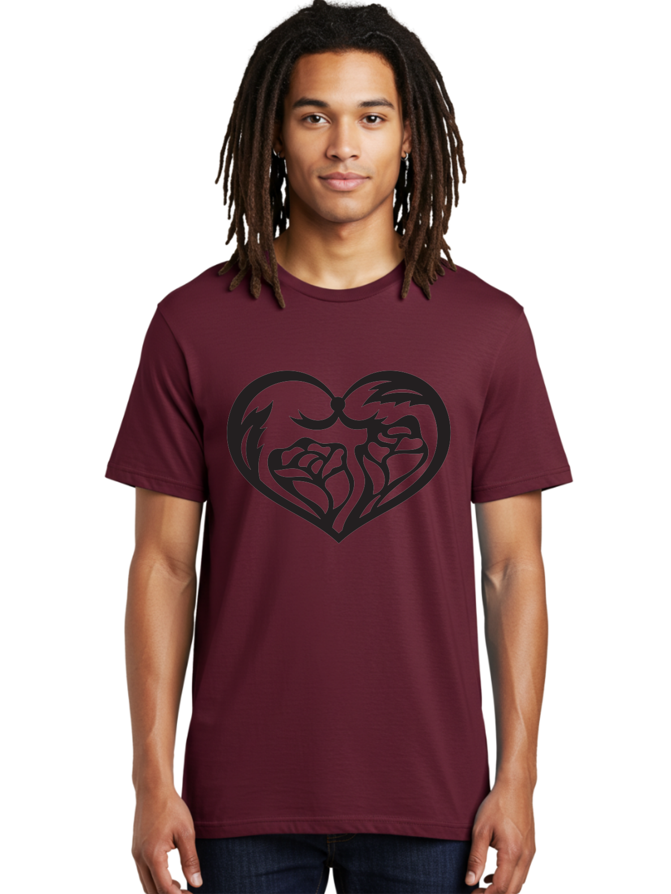 Clenched-Fists-Heart Men'S Graphic Tee, 100% Cotton, Comfortable Casual Summer Wear, Machine Washable, Clenched Fists, Heart Symbol, Strength, Power Symbol, Boxing Gloves, Aggression, Boxing Inspiration, Heart Art, Fist Bump Symbol, Aab260