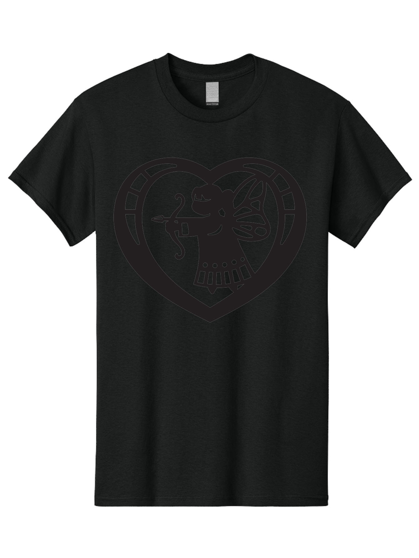 Cupid-1 Men'S Graphic Tee, 100% Cotton, Comfortable Casual Summer Wear, Machine Washable, Cupid Silhouette, Cupid With Bow And Arrow, Heart Shape, Valentines Day Symbol, Love Icon, Cherub Figure, Winged Character, Romantic Emblem, Aab261