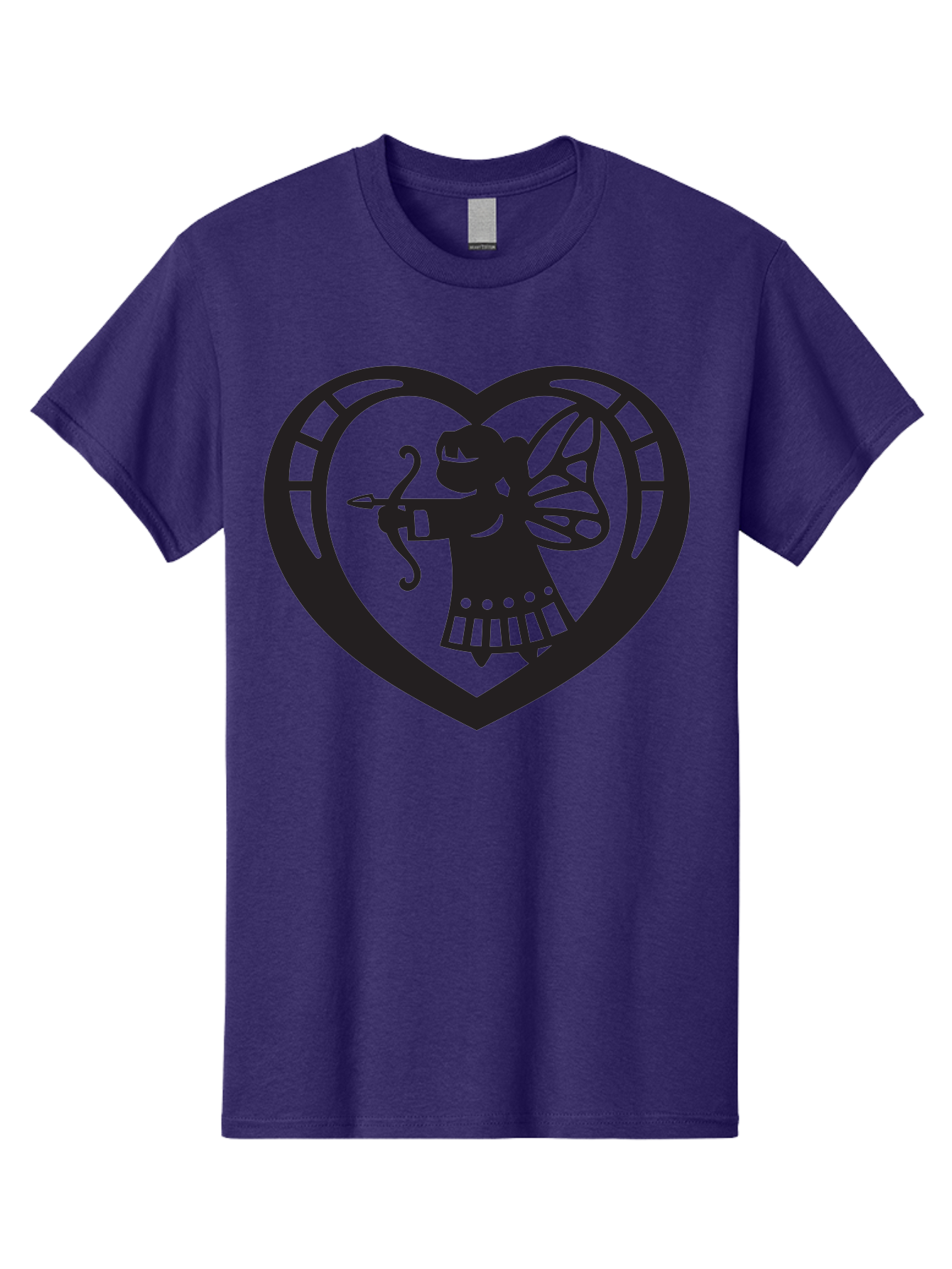 Cupid-1 Men'S Graphic Tee, 100% Cotton, Comfortable Casual Summer Wear, Machine Washable, Cupid Silhouette, Cupid With Bow And Arrow, Heart Shape, Valentines Day Symbol, Love Icon, Cherub Figure, Winged Character, Romantic Emblem, Aab261