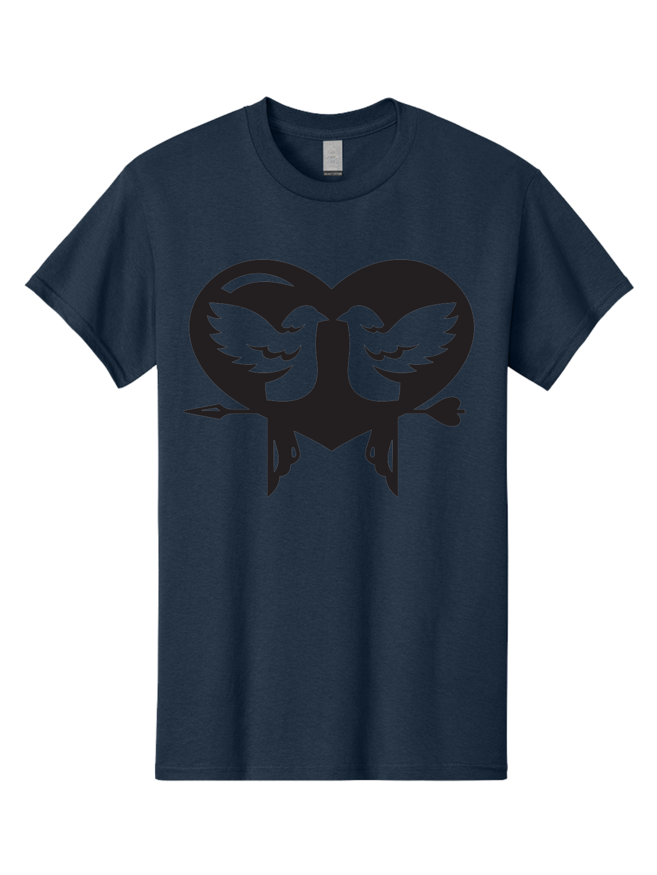 Cupid Men'S Graphic Tee, 100% Cotton, Comfortable Casual Summer Wear, Machine Washable, Heart Shape, Swallows Silhouette, Doves, Birds In Love, Arrow Through Heart, Love Symbol, Romantic Gesture, Tender Moment, Heartwarming Scene, Bird Art, Aab267