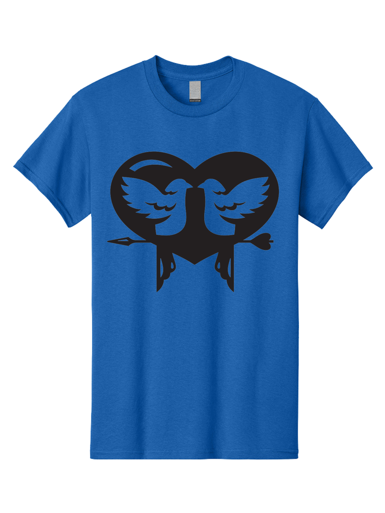 Cupid Men'S Graphic Tee, 100% Cotton, Comfortable Casual Summer Wear, Machine Washable, Heart Shape, Swallows Silhouette, Doves, Birds In Love, Arrow Through Heart, Love Symbol, Romantic Gesture, Tender Moment, Heartwarming Scene, Bird Art, Aab267