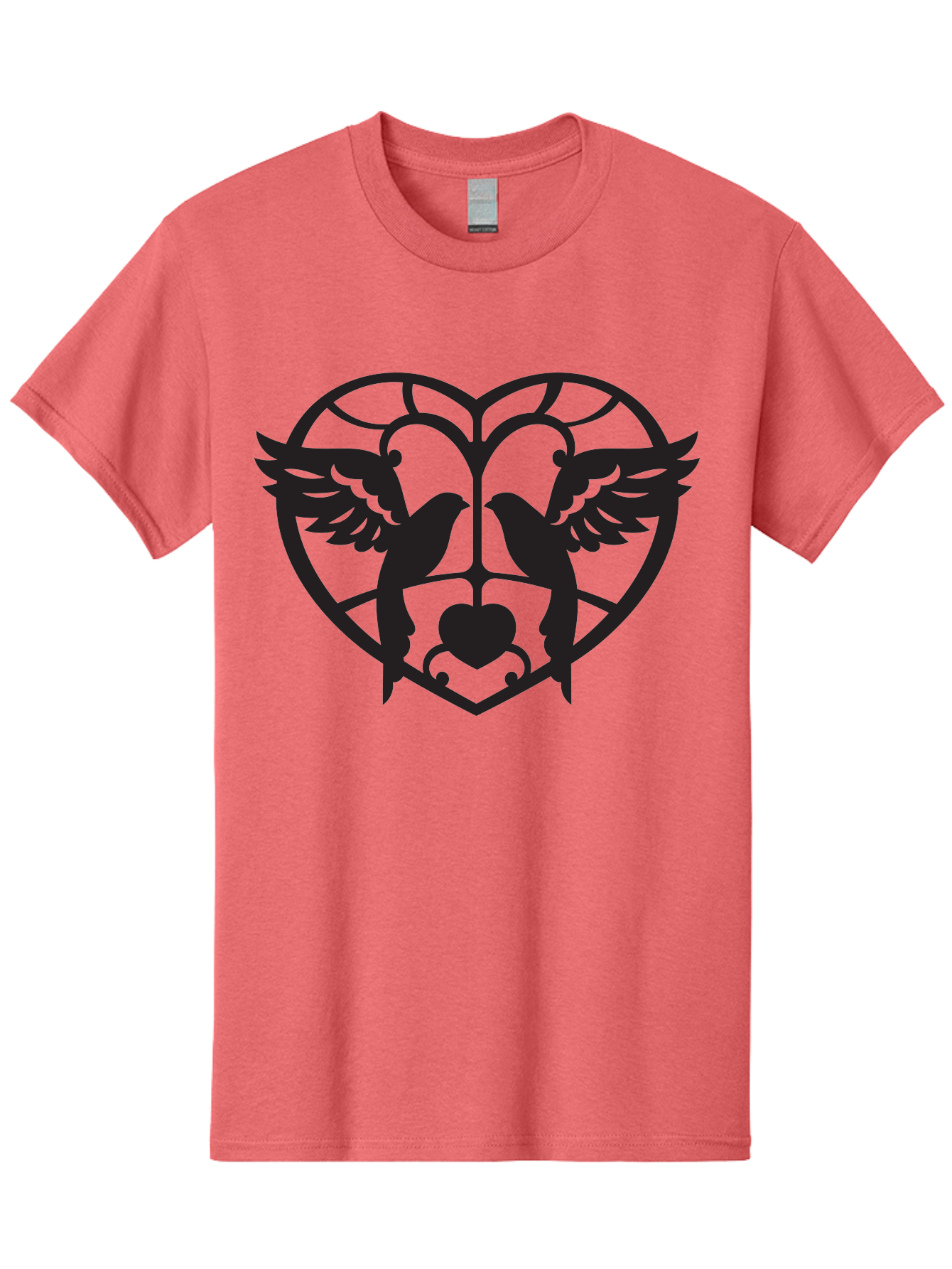 Dove-Heart Men'S Graphic Tee, 100% Cotton, Comfortable Casual Summer Wear, Machine Washable, Doves In Love, Heart Symbol, Symbol Of Love, Peace Doves, Unity, Harmony, Love And Peace, Couple Doves, Decorative Doves Aab268