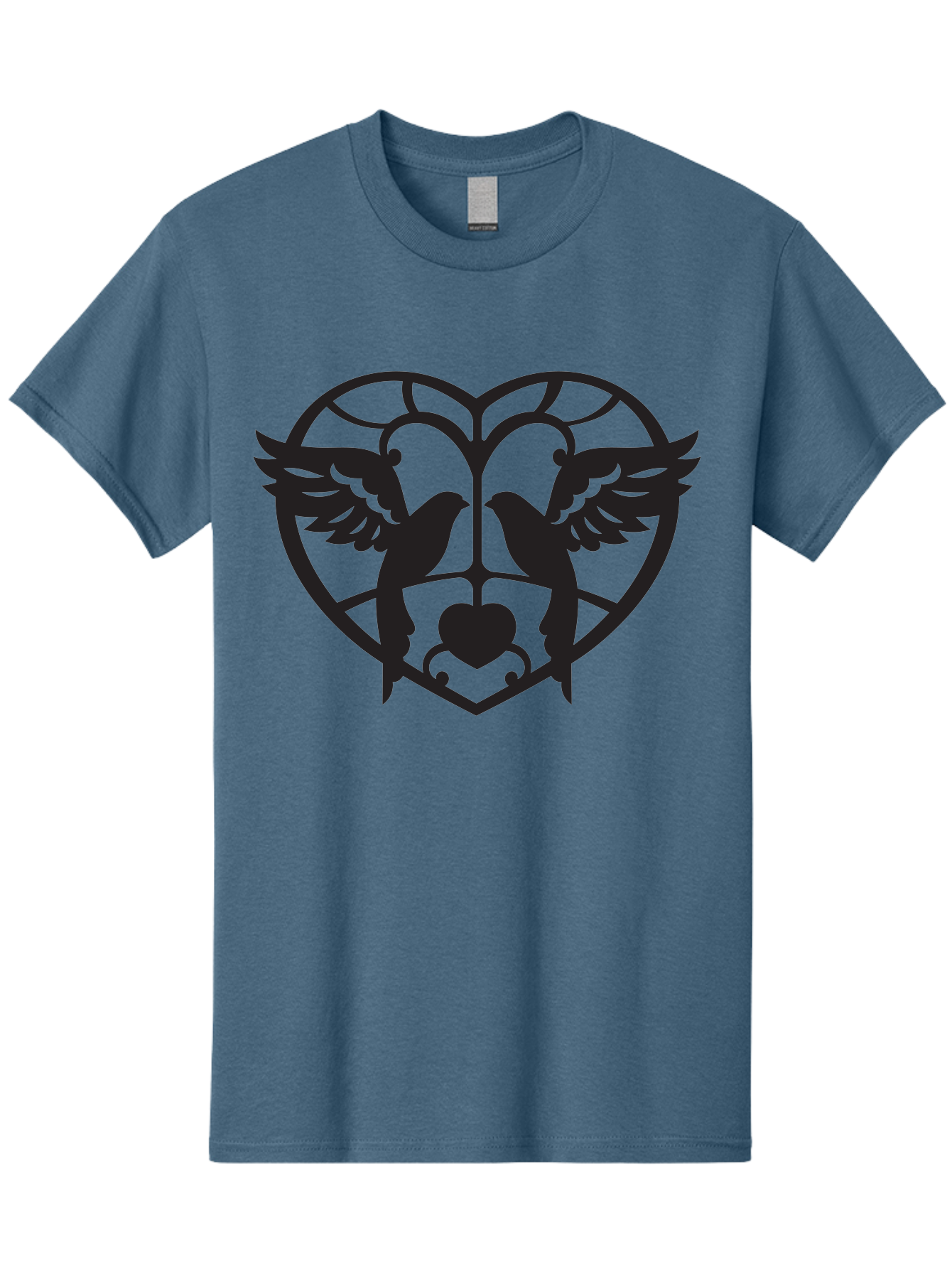Dove-Heart Men'S Graphic Tee, 100% Cotton, Comfortable Casual Summer Wear, Machine Washable, Doves In Love, Heart Symbol, Symbol Of Love, Peace Doves, Unity, Harmony, Love And Peace, Couple Doves, Decorative Doves Aab268