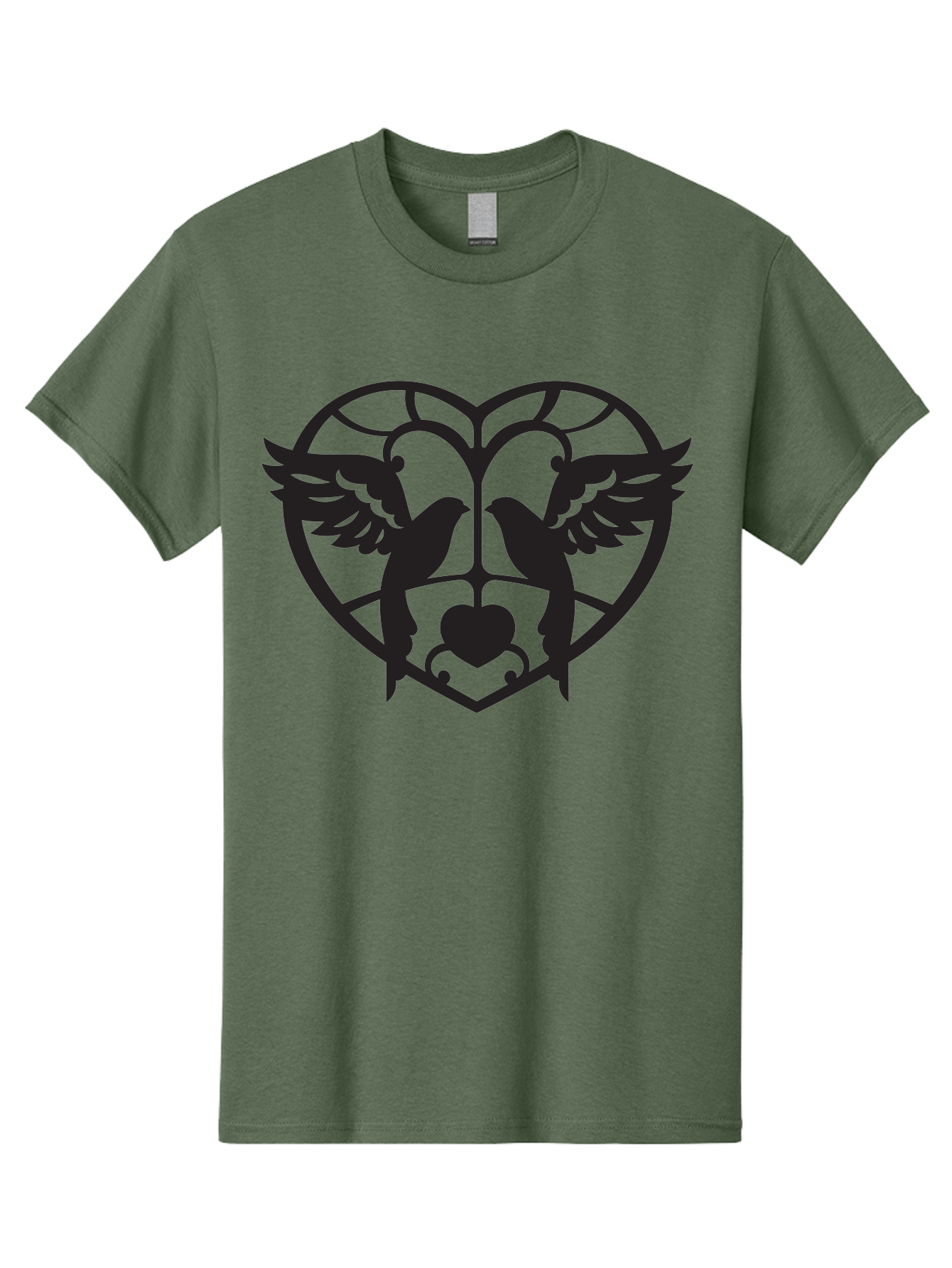 Dove-Heart Men'S Graphic Tee, 100% Cotton, Comfortable Casual Summer Wear, Machine Washable, Doves In Love, Heart Symbol, Symbol Of Love, Peace Doves, Unity, Harmony, Love And Peace, Couple Doves, Decorative Doves Aab268