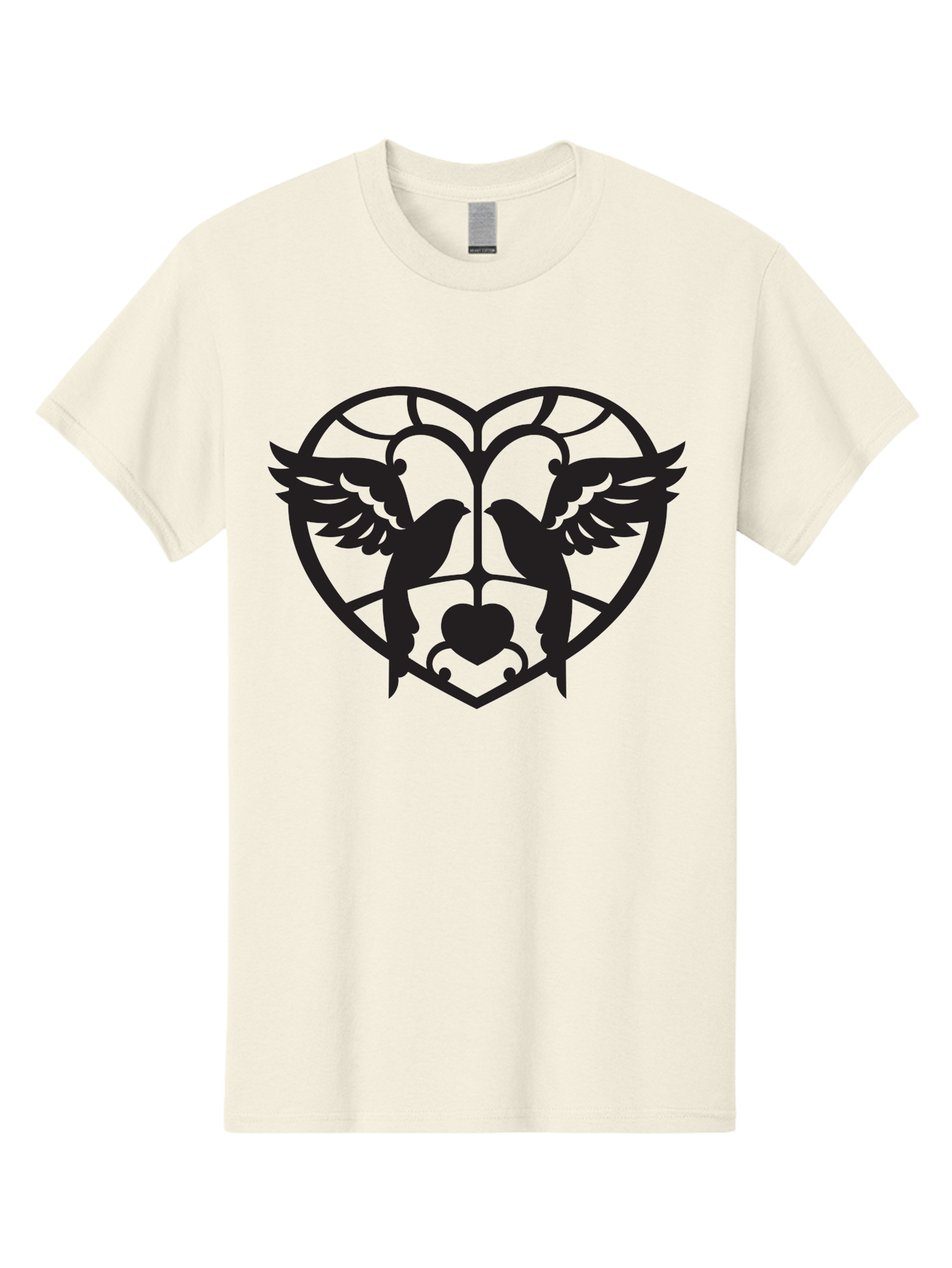 Dove-Heart Men'S Graphic Tee, 100% Cotton, Comfortable Casual Summer Wear, Machine Washable, Doves In Love, Heart Symbol, Symbol Of Love, Peace Doves, Unity, Harmony, Love And Peace, Couple Doves, Decorative Doves Aab268