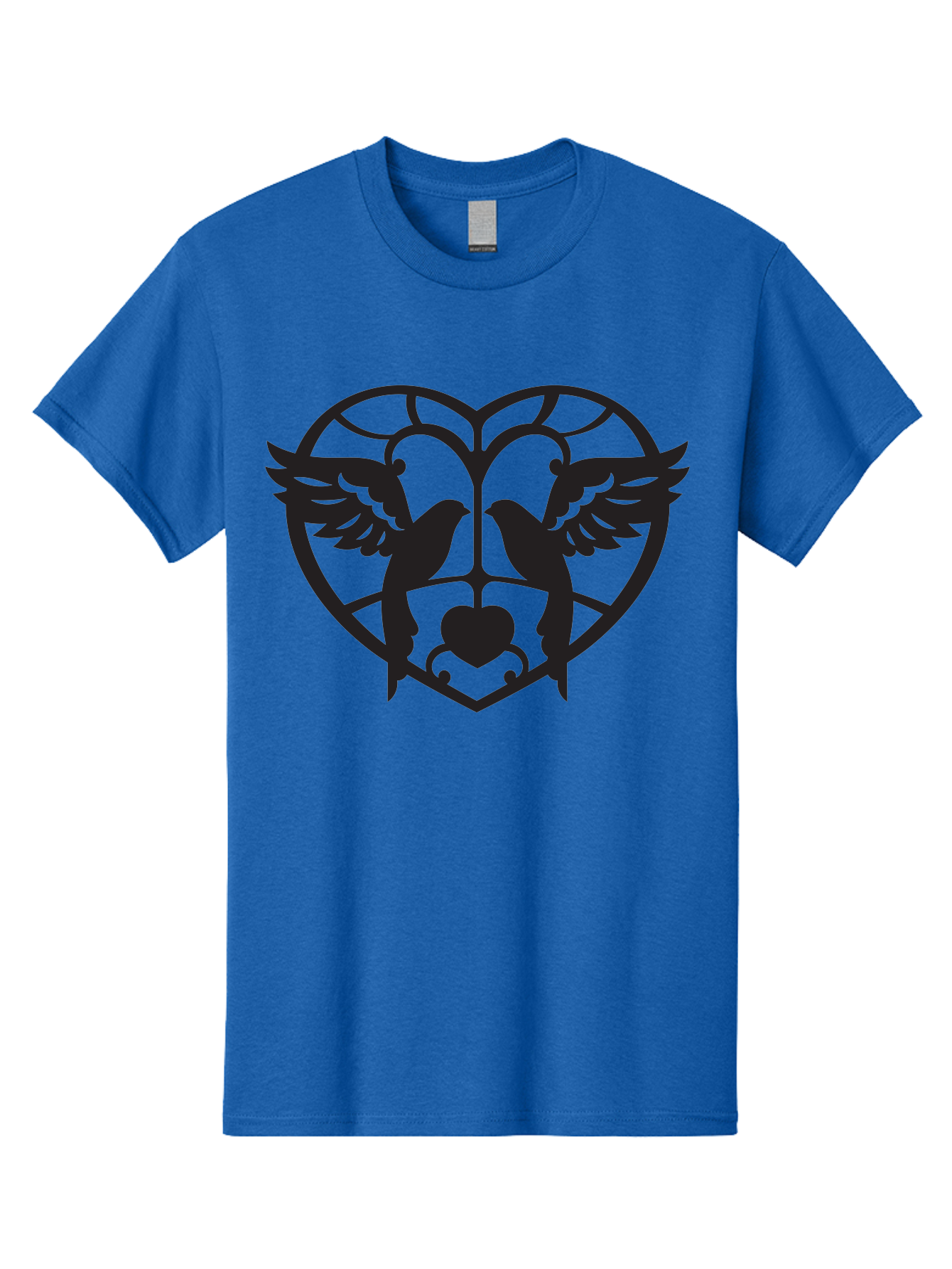 Dove-Heart Men'S Graphic Tee, 100% Cotton, Comfortable Casual Summer Wear, Machine Washable, Doves In Love, Heart Symbol, Symbol Of Love, Peace Doves, Unity, Harmony, Love And Peace, Couple Doves, Decorative Doves Aab268