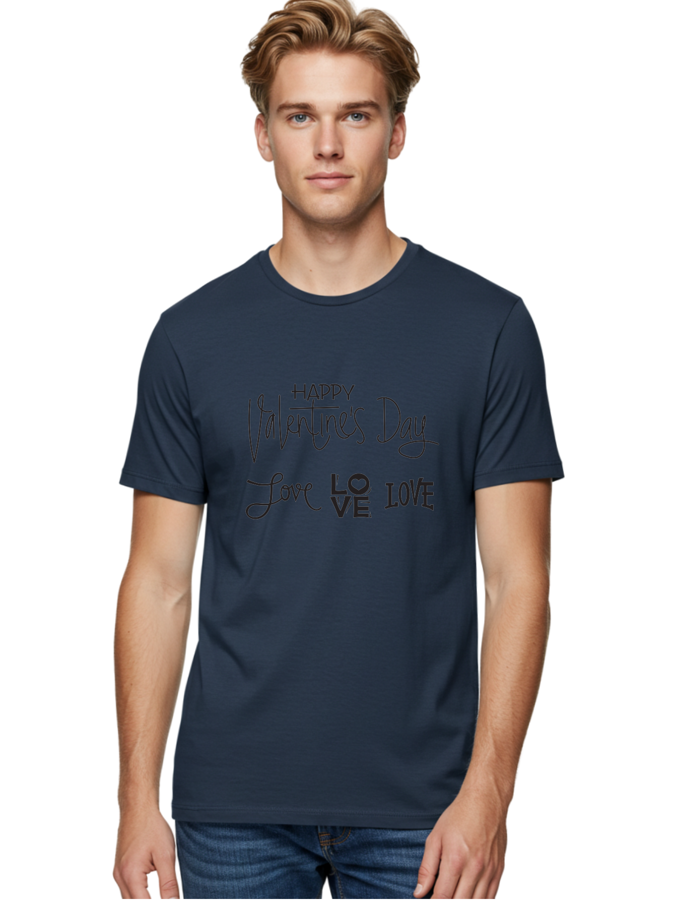 Happy-Valentine-S-Day-1 Men'S Graphic Tee, 100% Cotton, Comfortable Casual Summer Wear, Machine Washable, Happy Valentines Day, Love Messages, Valentines Day Wishes, Love Quotes, Valentines Day Greetings, Romantic Wishes, Love Expression Aab271