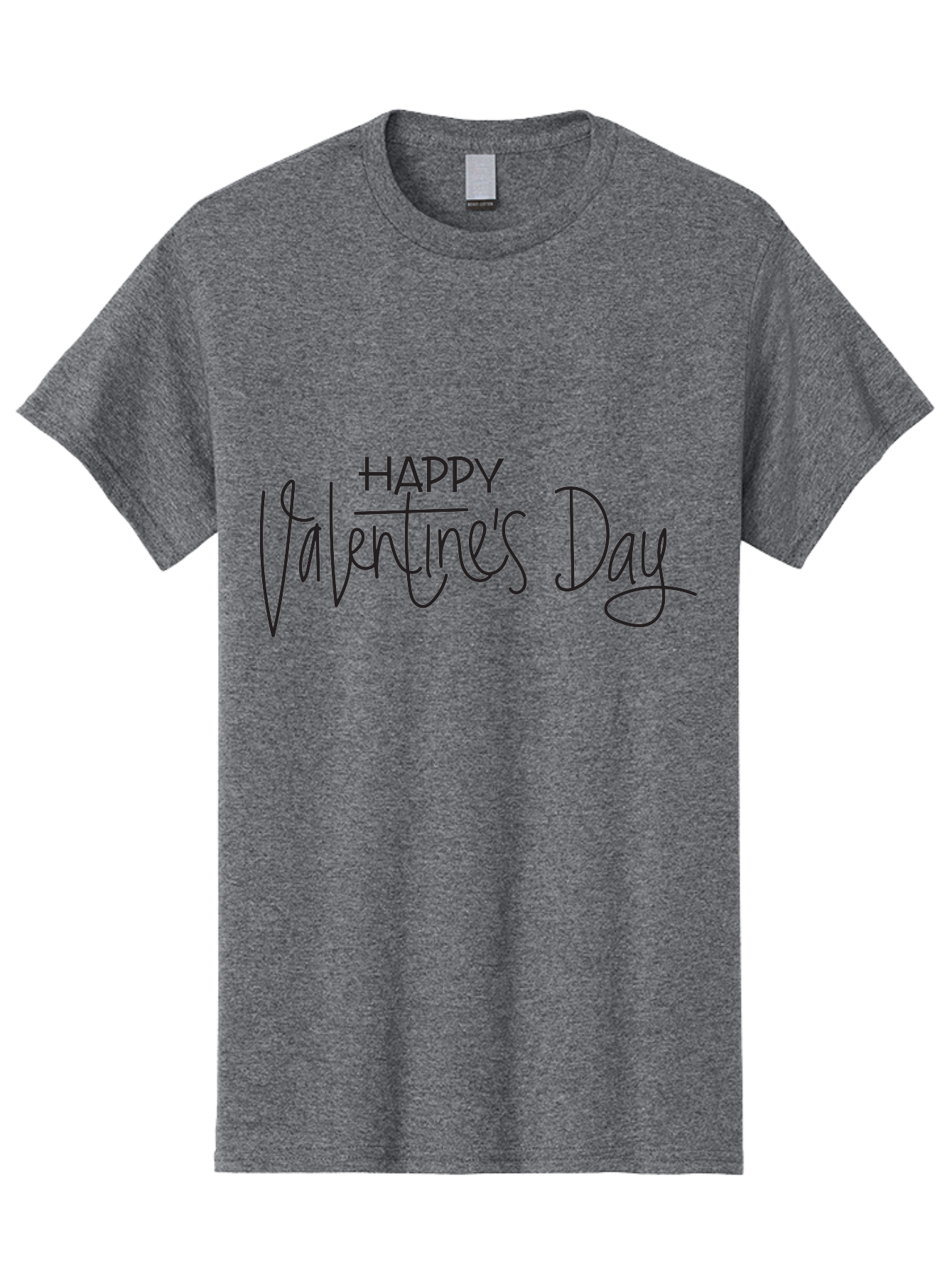 Happy-Valentine-S-Day Men'S Graphic Tee, 100% Cotton, Comfortable Casual Summer Wear, Machine Washable, Valentine'S Day Greeting, Love Message, Handwritten Text, Handwritten Font, Happy Valentine'S Day, Love Card, Romantic Gesture, Black Text Aab272
