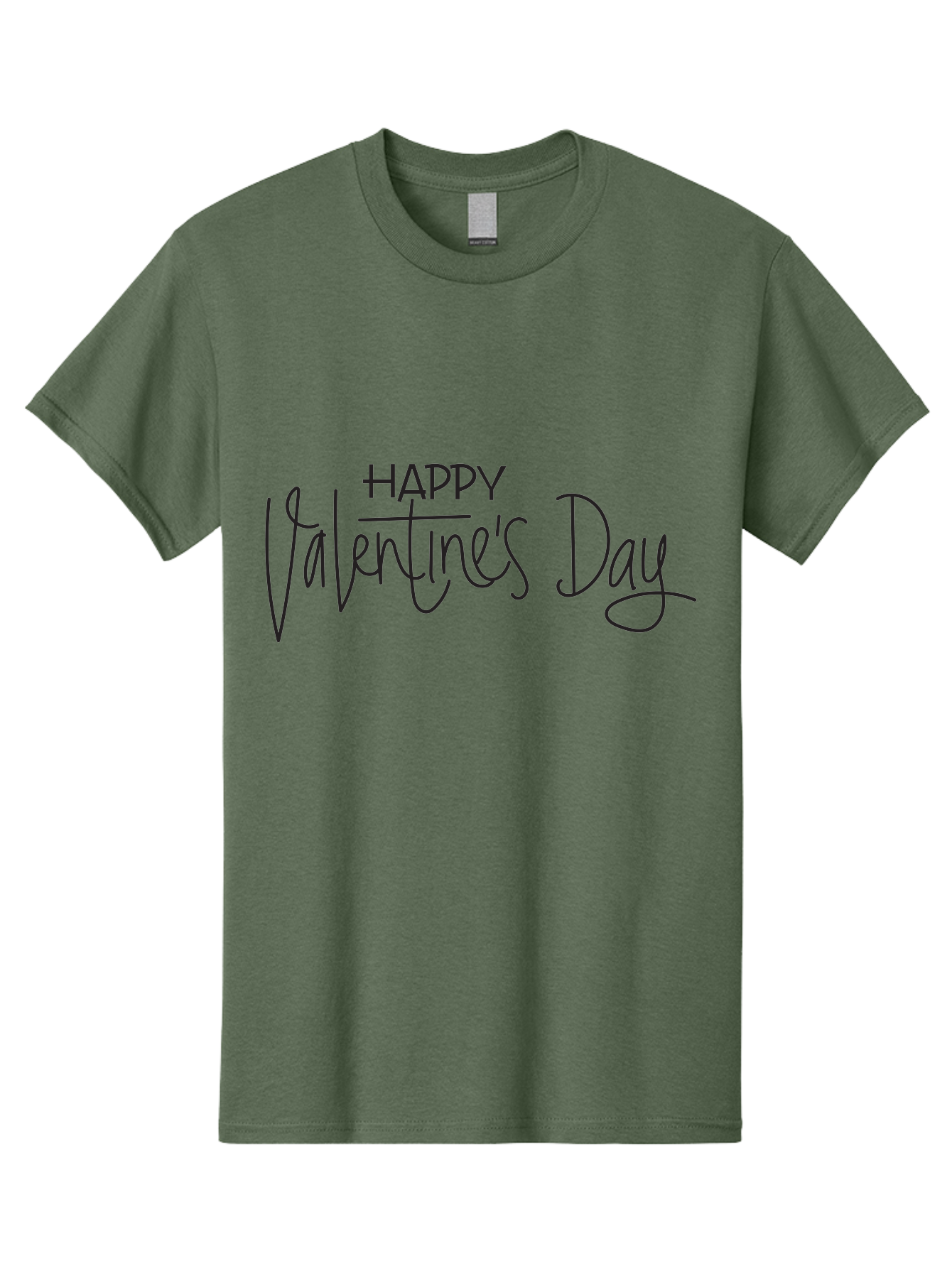Happy-Valentine-S-Day Men'S Graphic Tee, 100% Cotton, Comfortable Casual Summer Wear, Machine Washable, Valentine'S Day Greeting, Love Message, Handwritten Text, Handwritten Font, Happy Valentine'S Day, Love Card, Romantic Gesture, Black Text Aab272