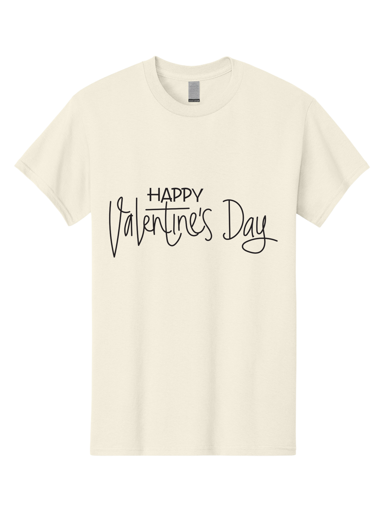 Happy-Valentine-S-Day Men'S Graphic Tee, 100% Cotton, Comfortable Casual Summer Wear, Machine Washable, Valentine'S Day Greeting, Love Message, Handwritten Text, Handwritten Font, Happy Valentine'S Day, Love Card, Romantic Gesture, Black Text Aab272