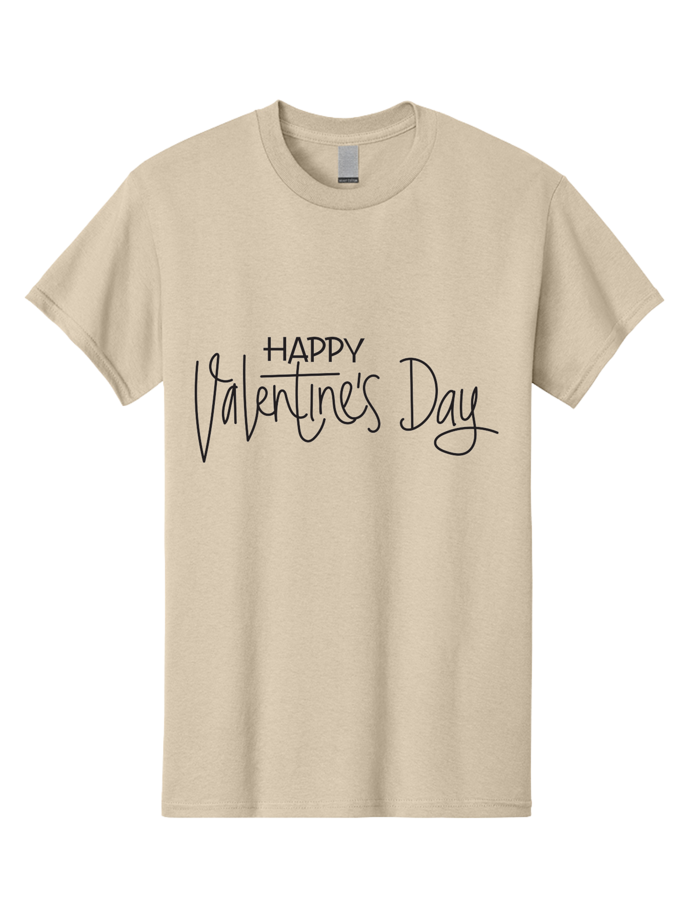 Happy-Valentine-S-Day Men'S Graphic Tee, 100% Cotton, Comfortable Casual Summer Wear, Machine Washable, Valentine'S Day Greeting, Love Message, Handwritten Text, Handwritten Font, Happy Valentine'S Day, Love Card, Romantic Gesture, Black Text Aab272