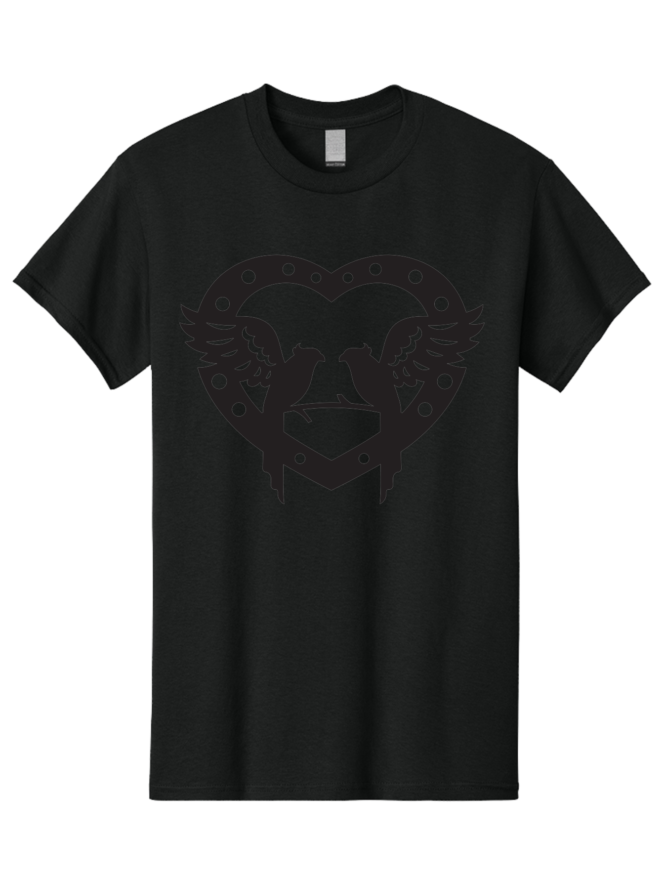 Heart-Birds Men'S Graphic Tee, 100% Cotton, Comfortable Casual Summer Wear, Machine Washable, Love Birds, Heart Shape, Decorative Key, Symbol Of Love, Romantic Motifs, Valentine'S Day Theme, Couple Birds, Winged Hearts, Ornate Design, Aab273