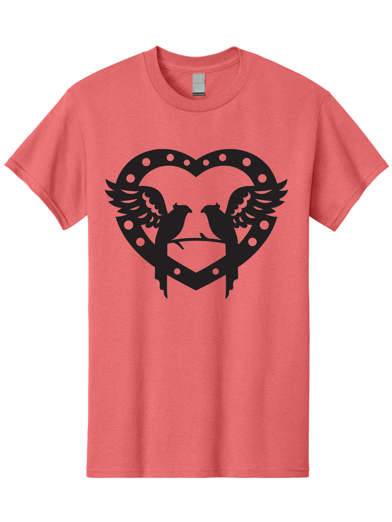 Heart-Birds Men'S Graphic Tee, 100% Cotton, Comfortable Casual Summer Wear, Machine Washable, Love Birds, Heart Shape, Decorative Key, Symbol Of Love, Romantic Motifs, Valentine'S Day Theme, Couple Birds, Winged Hearts, Ornate Design, Aab273