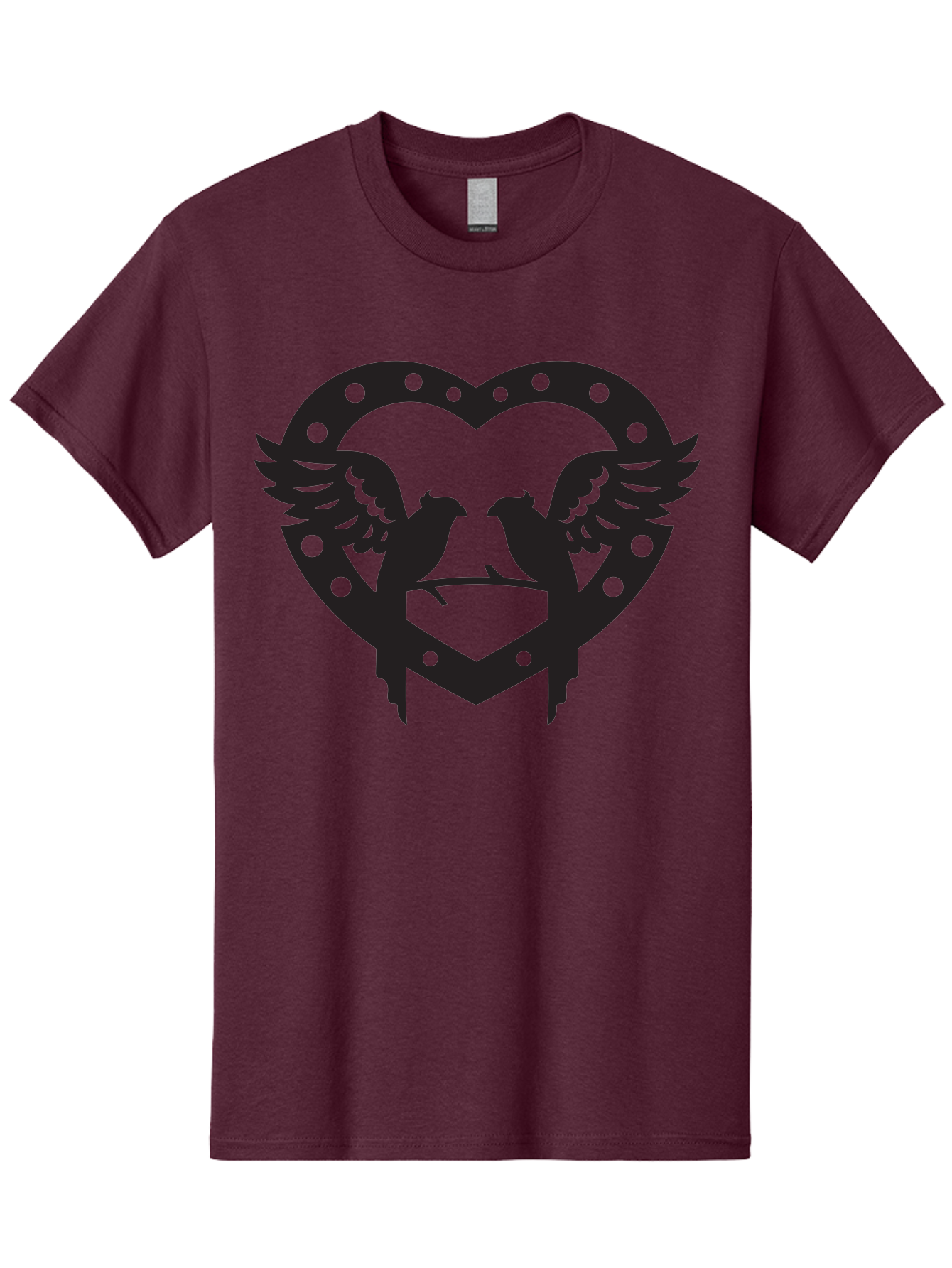 Heart-Birds Men'S Graphic Tee, 100% Cotton, Comfortable Casual Summer Wear, Machine Washable, Love Birds, Heart Shape, Decorative Key, Symbol Of Love, Romantic Motifs, Valentine'S Day Theme, Couple Birds, Winged Hearts, Ornate Design, Aab273