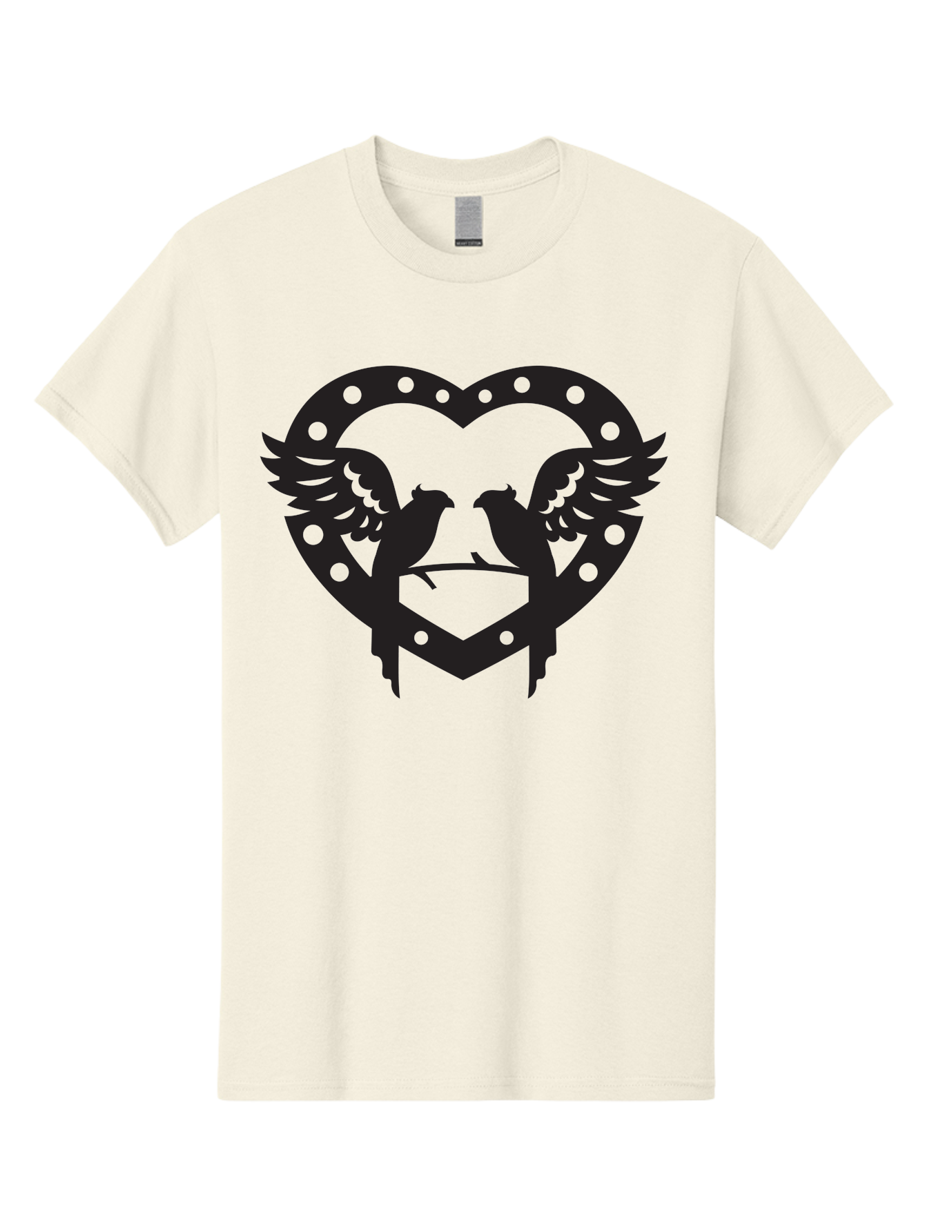 Heart-Birds Men'S Graphic Tee, 100% Cotton, Comfortable Casual Summer Wear, Machine Washable, Love Birds, Heart Shape, Decorative Key, Symbol Of Love, Romantic Motifs, Valentine'S Day Theme, Couple Birds, Winged Hearts, Ornate Design, Aab273