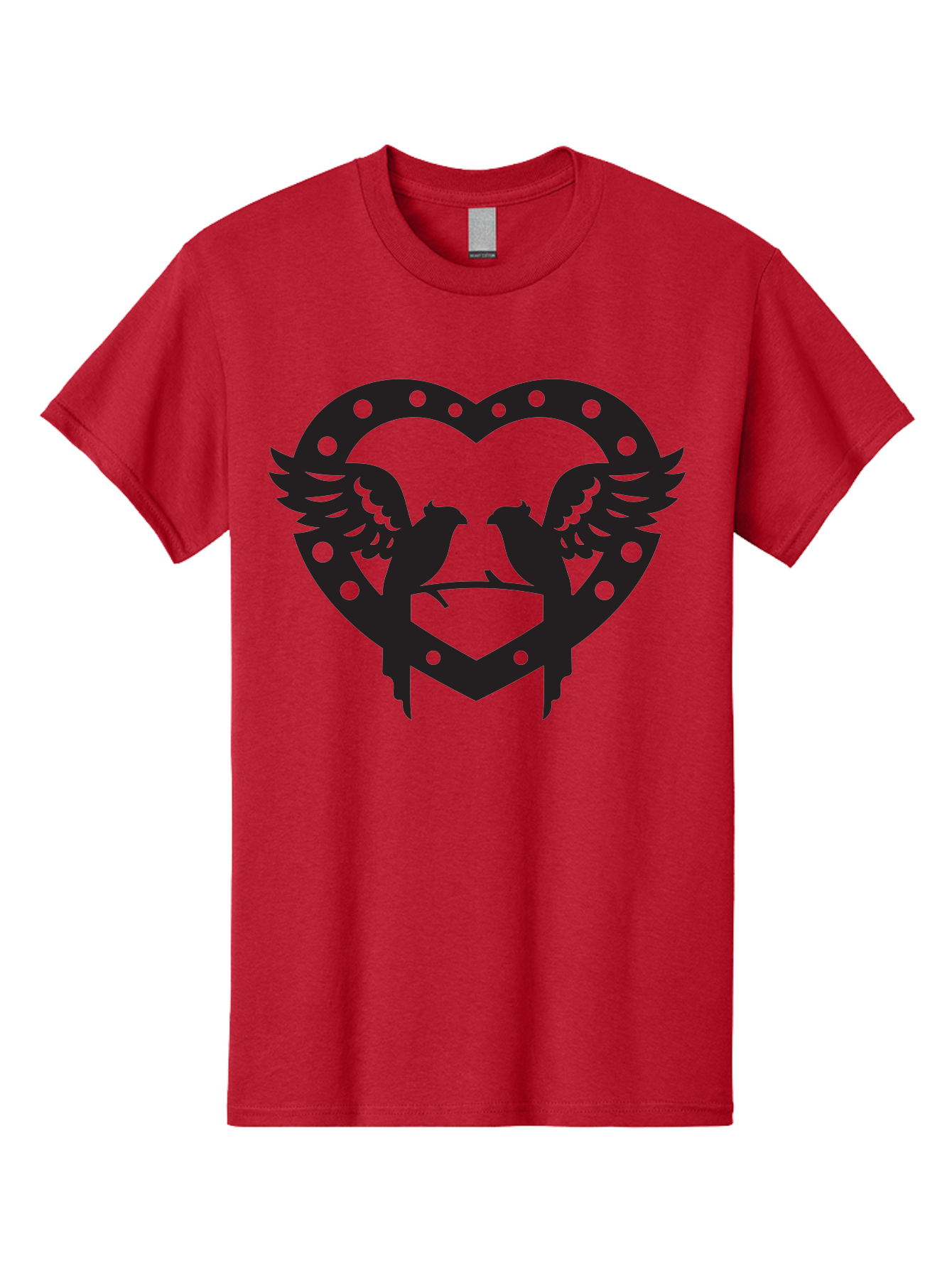 Heart-Birds Men'S Graphic Tee, 100% Cotton, Comfortable Casual Summer Wear, Machine Washable, Love Birds, Heart Shape, Decorative Key, Symbol Of Love, Romantic Motifs, Valentine'S Day Theme, Couple Birds, Winged Hearts, Ornate Design, Aab273