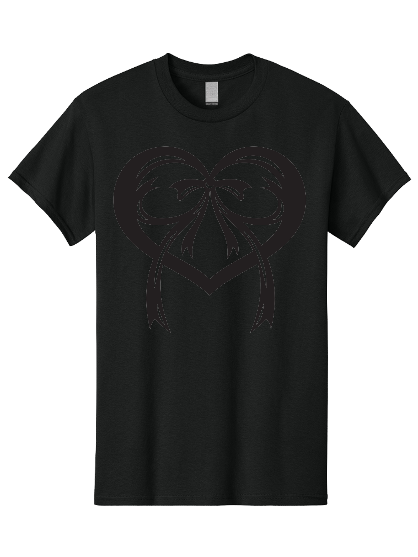 Heart-Graphic Men'S Graphic Tee, 100% Cotton, Comfortable Casual Summer Wear, Machine Washable, Heart Shape, Ribbon Bow, Heart Symbol, Love Sign, Valentine'S Day, Decorative Heart, Black Silhouette, Ribbon Design, Heart Decoration Aab276