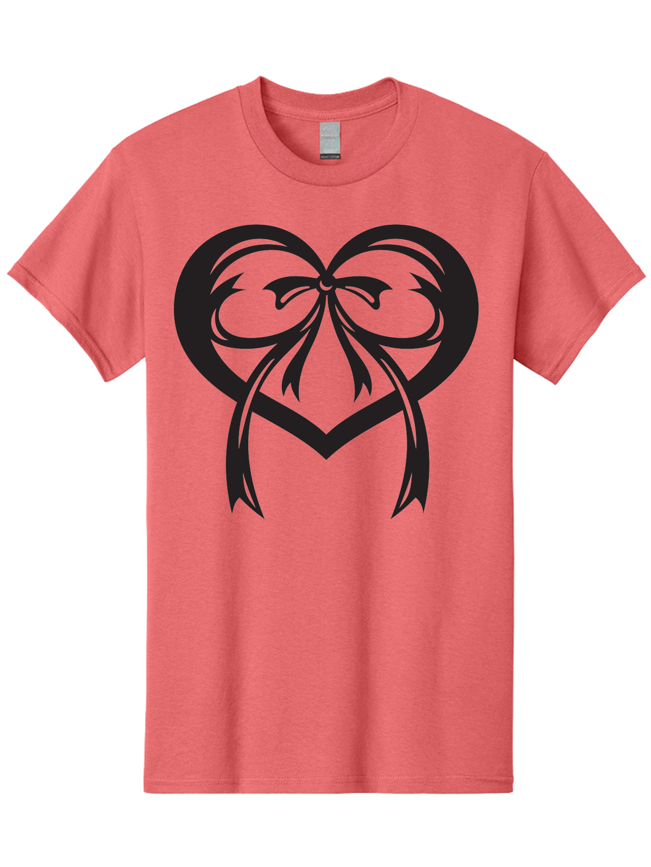 Heart-Graphic Men'S Graphic Tee, 100% Cotton, Comfortable Casual Summer Wear, Machine Washable, Heart Shape, Ribbon Bow, Heart Symbol, Love Sign, Valentine'S Day, Decorative Heart, Black Silhouette, Ribbon Design, Heart Decoration Aab276