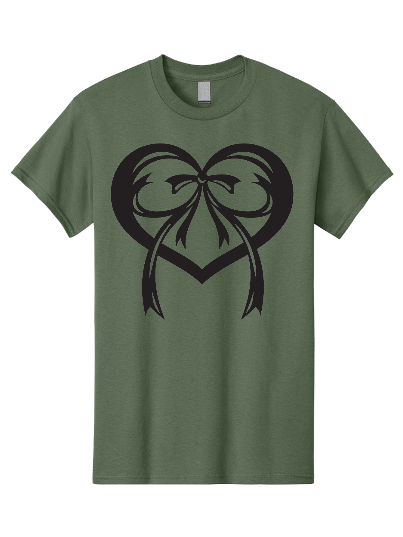 Heart-Graphic Men'S Graphic Tee, 100% Cotton, Comfortable Casual Summer Wear, Machine Washable, Heart Shape, Ribbon Bow, Heart Symbol, Love Sign, Valentine'S Day, Decorative Heart, Black Silhouette, Ribbon Design, Heart Decoration Aab276