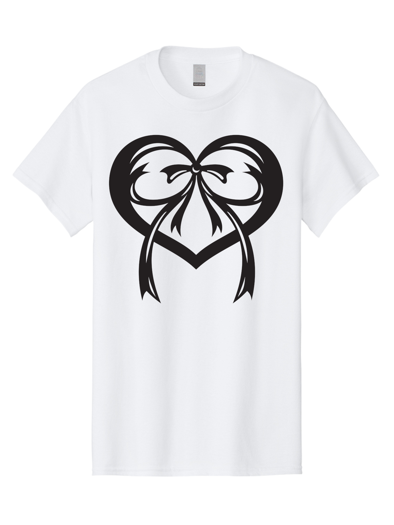 Heart-Graphic Men'S Graphic Tee, 100% Cotton, Comfortable Casual Summer Wear, Machine Washable, Heart Shape, Ribbon Bow, Heart Symbol, Love Sign, Valentine'S Day, Decorative Heart, Black Silhouette, Ribbon Design, Heart Decoration Aab276