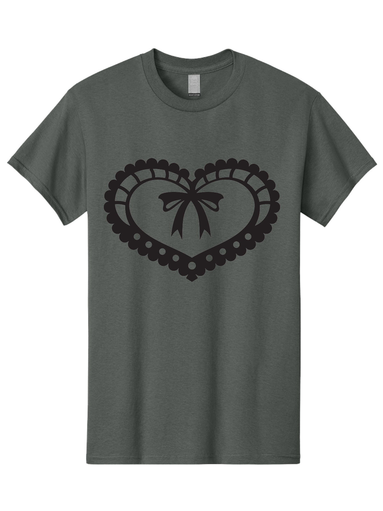 Heart-With-Bow-1 Men'S Graphic Tee, 100% Cotton, Comfortable Casual Summer Wear, Machine Washable, Heart Shape, Decorative Bow, Lace Details, Intricate Design, Love Symbol, Valentines Day, Heart Icon, Cute Graphic Aab278