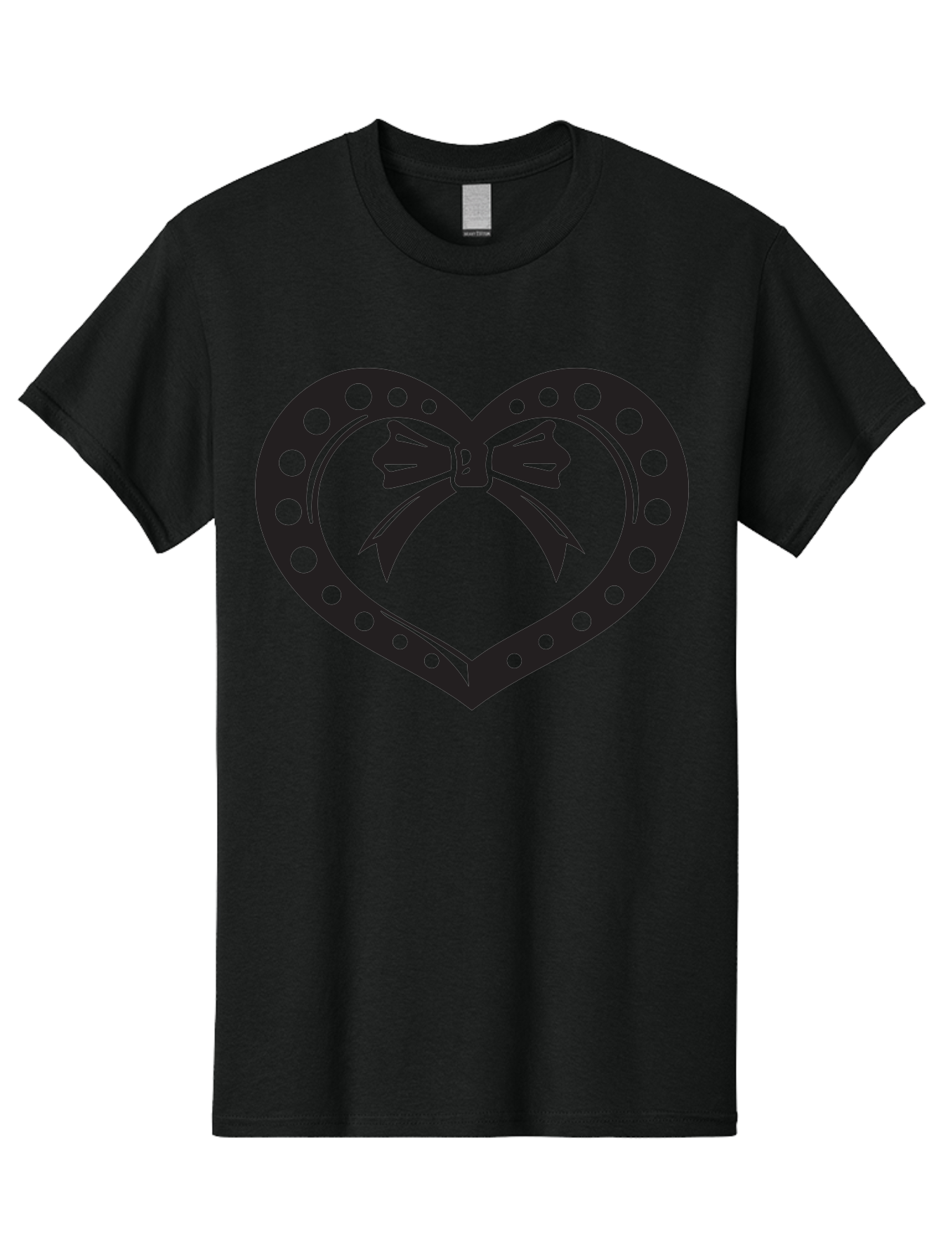 Heart-With-Bow Men'S Graphic Tee, 100% Cotton, Comfortable Casual Summer Wear, Machine Washable, Heart Shape, Bow Design, Polka Dots, Love Symbol, Romantic Gesture, Heartwarming, Cute Design, Heart Icon Aab279