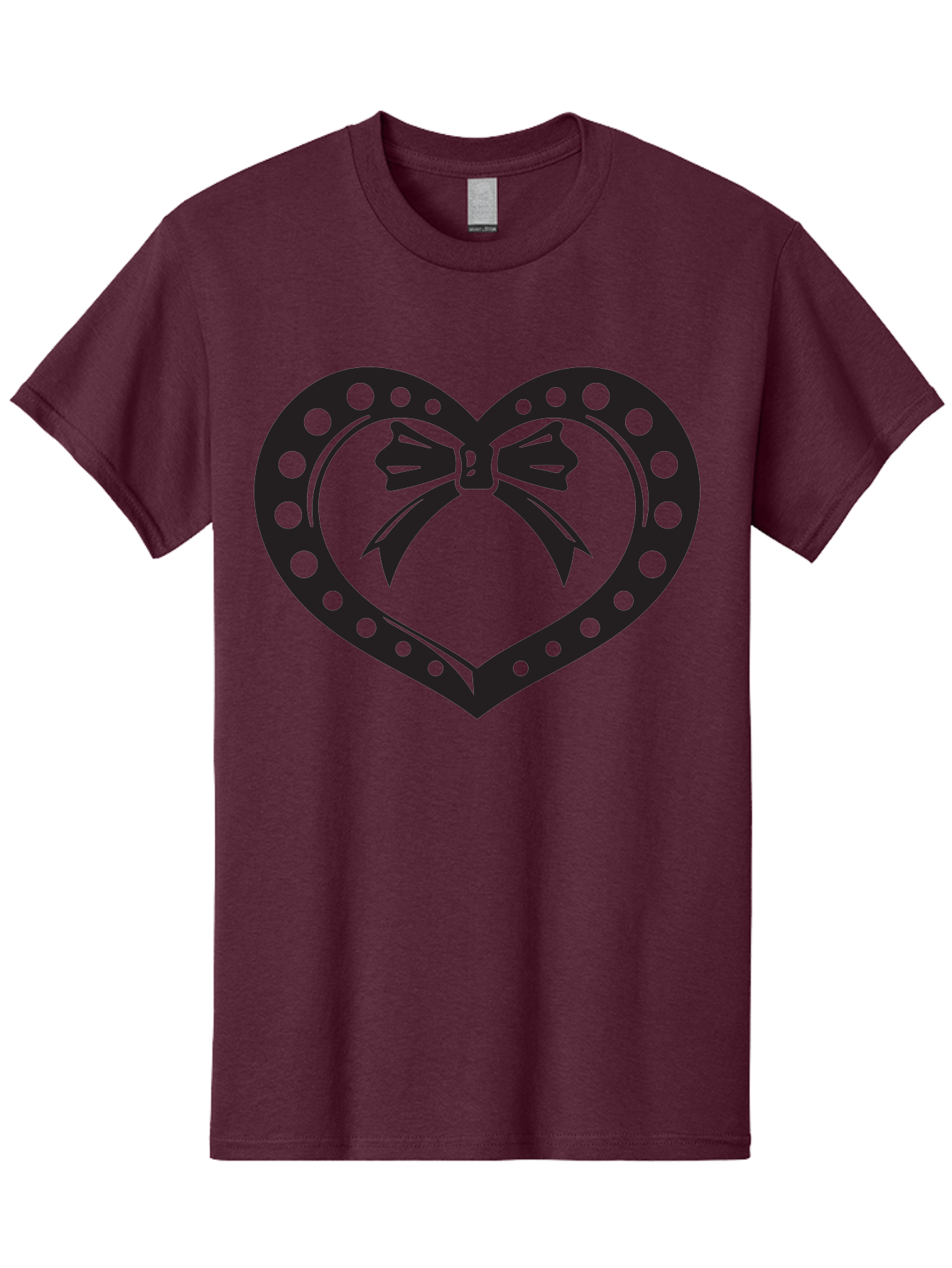 Heart-With-Bow Men'S Graphic Tee, 100% Cotton, Comfortable Casual Summer Wear, Machine Washable, Heart Shape, Bow Design, Polka Dots, Love Symbol, Romantic Gesture, Heartwarming, Cute Design, Heart Icon Aab279