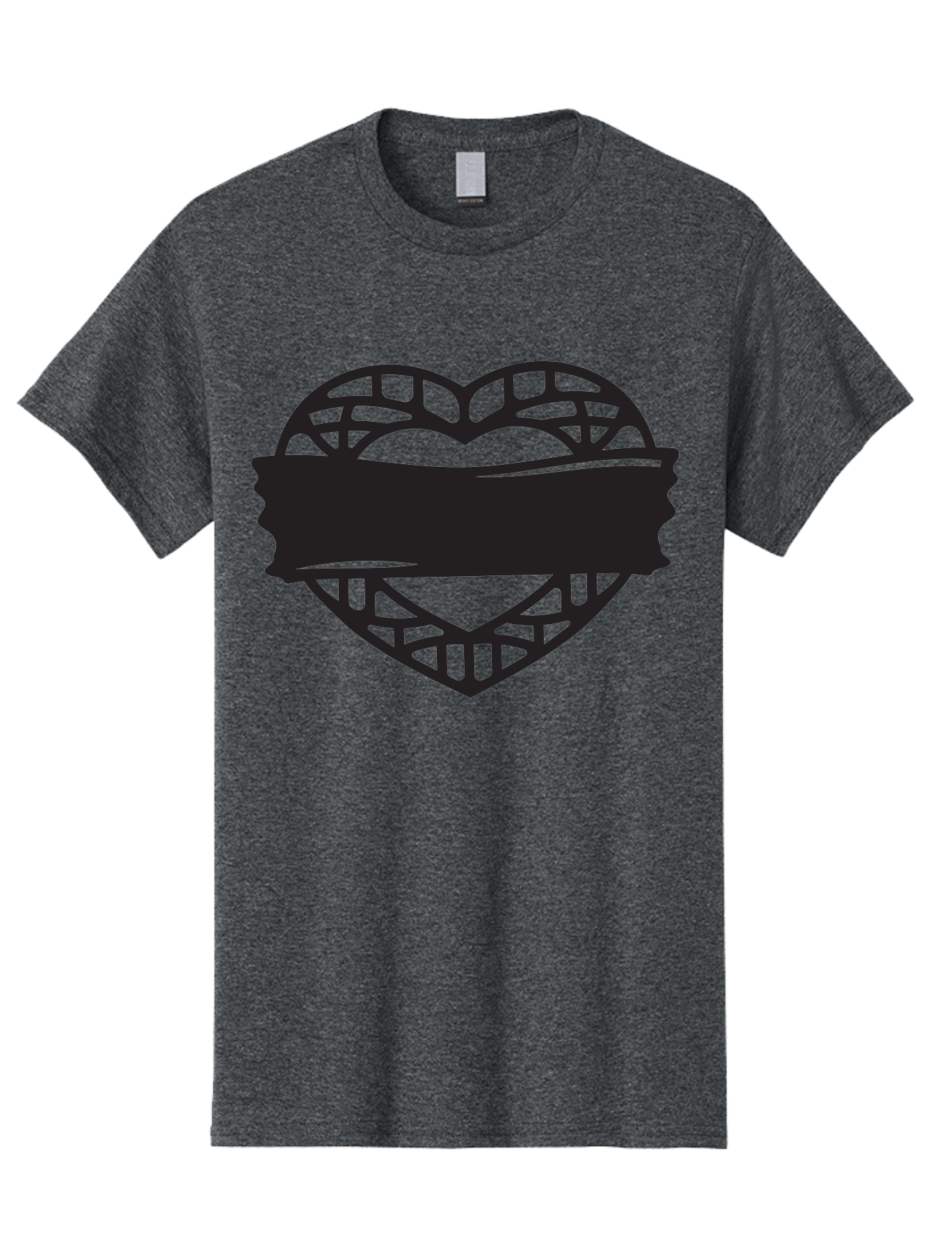 Heart-With-Duct-Tape Men'S Graphic Tee, 100% Cotton, Comfortable Casual Summer Wear, Machine Washable, Heart Shape, Intricate Design, Muzzled Heart, Love Symbol, Decorative Art, Symbolic Representation, Heart Pattern Aab281
