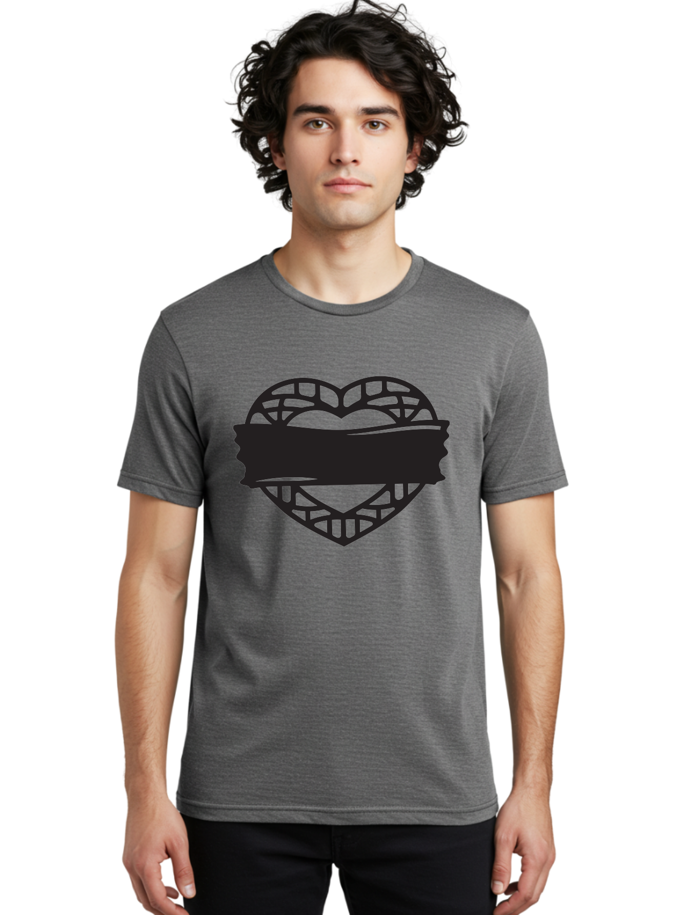 Heart-With-Duct-Tape Men'S Graphic Tee, 100% Cotton, Comfortable Casual Summer Wear, Machine Washable, Heart Shape, Intricate Design, Muzzled Heart, Love Symbol, Decorative Art, Symbolic Representation, Heart Pattern Aab281